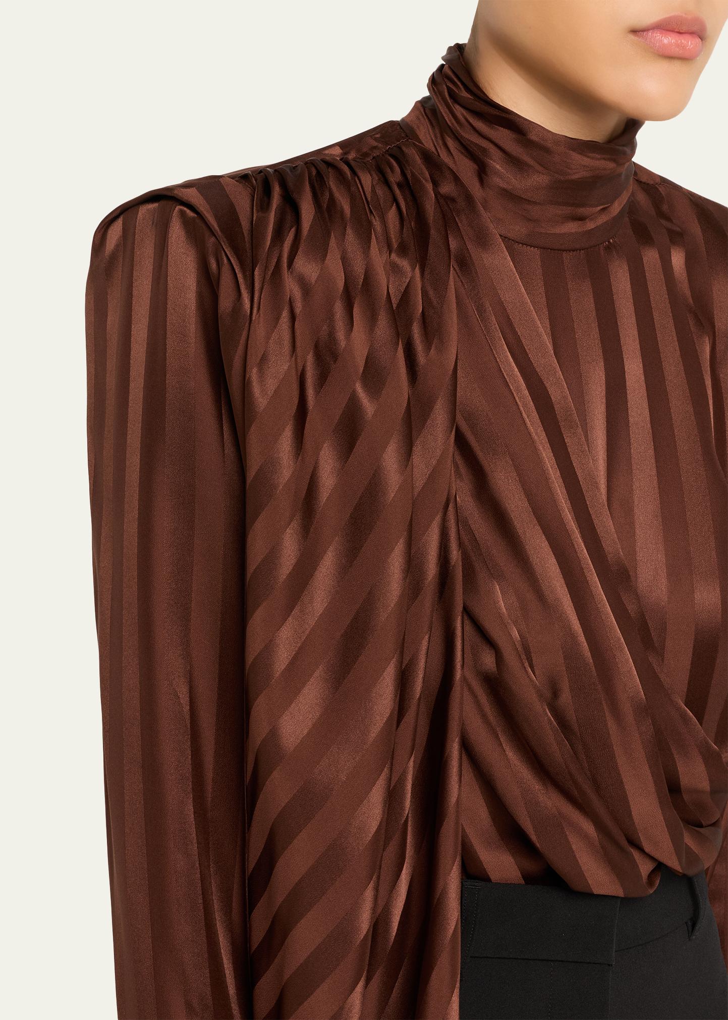 Ronny Kobo Poppins Draped Turtleneck Bodysuit - Bergdorf Goodman