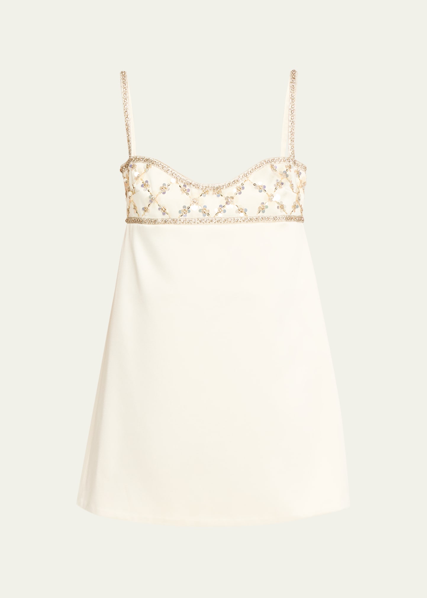 sachin and babi light blue dress Prada Embroidered Sequin Tie-Shoulder Midi Dress main image 1