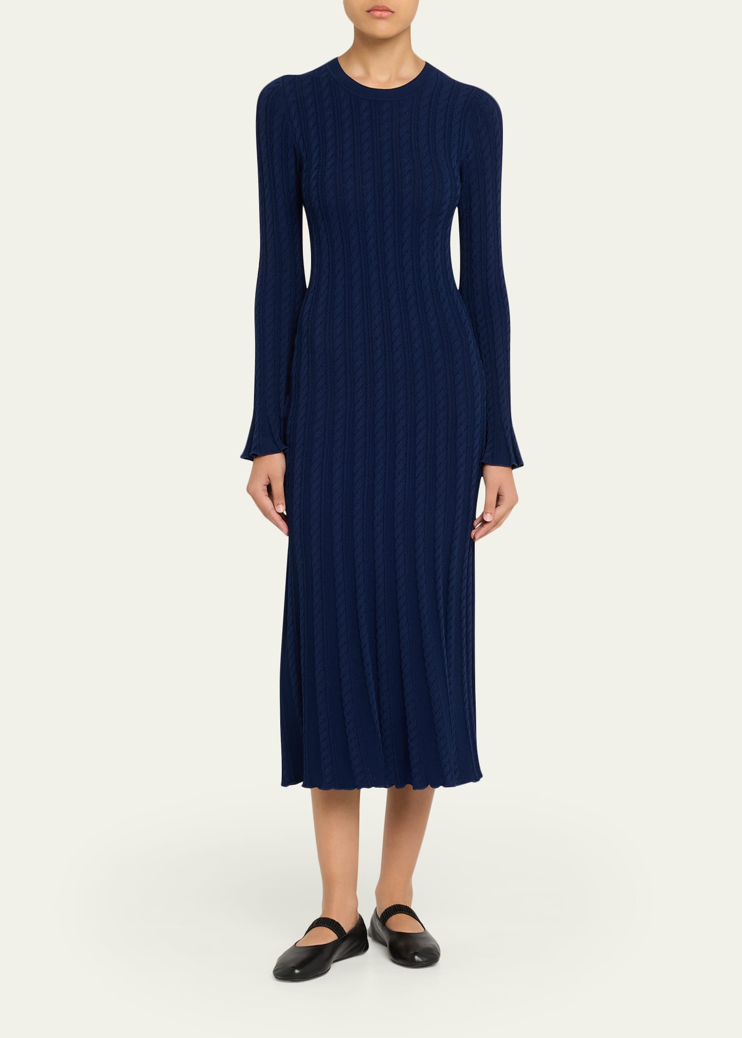 ALICE + OLIVIA Rhea Cable-Knit Midi Dress - Bergdorf Goodman