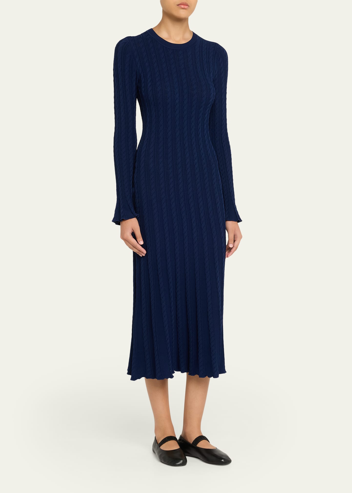ALICE + OLIVIA Rhea Cable-Knit Midi Dress - Bergdorf Goodman