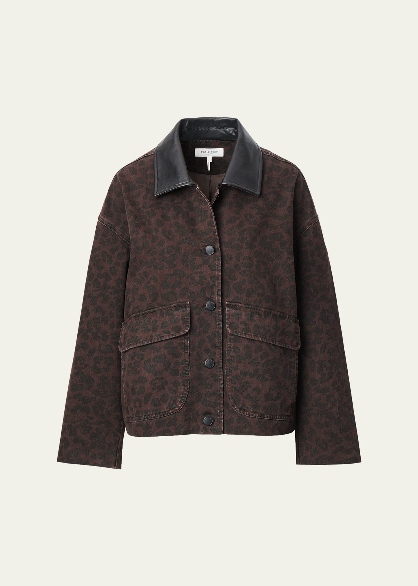 Rag & Bone Natalia Leopard Denim Jacket - Bergdorf Goodman