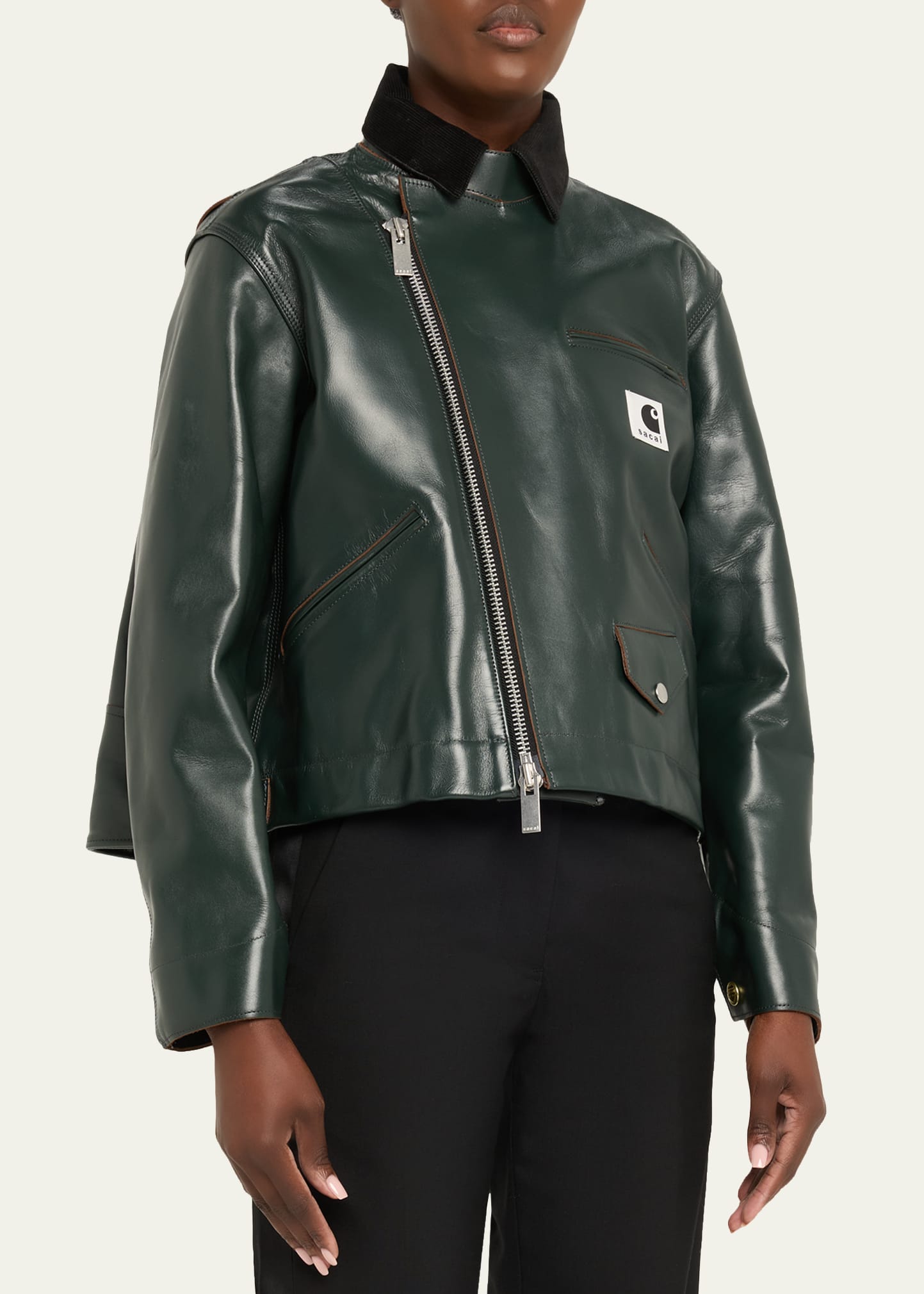 SACAI x Carhartt WIP Leather Utility Jacket - Bergdorf Goodman