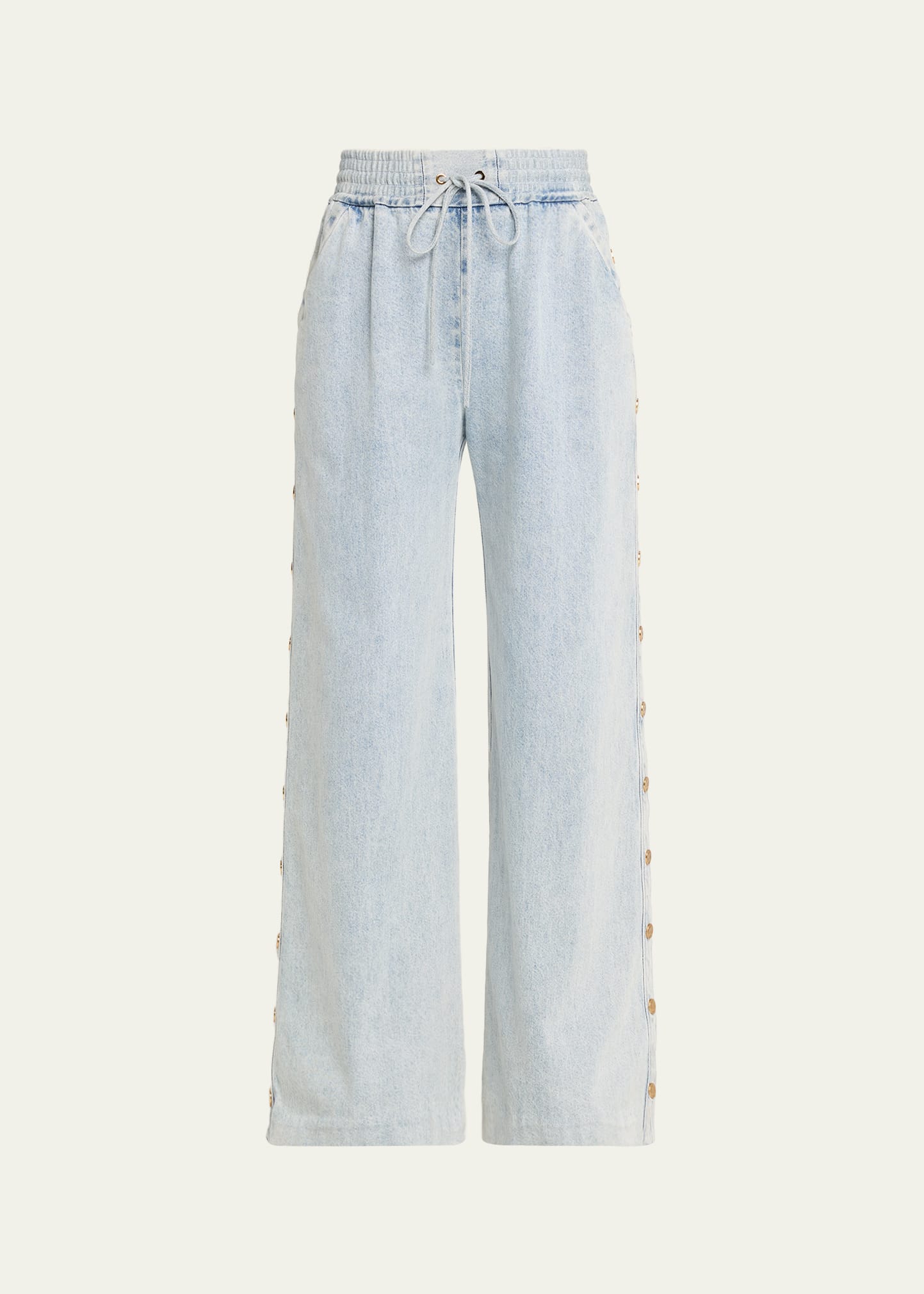 Zimmermann Denim Drawstring Snap Pants - Bergdorf Goodman