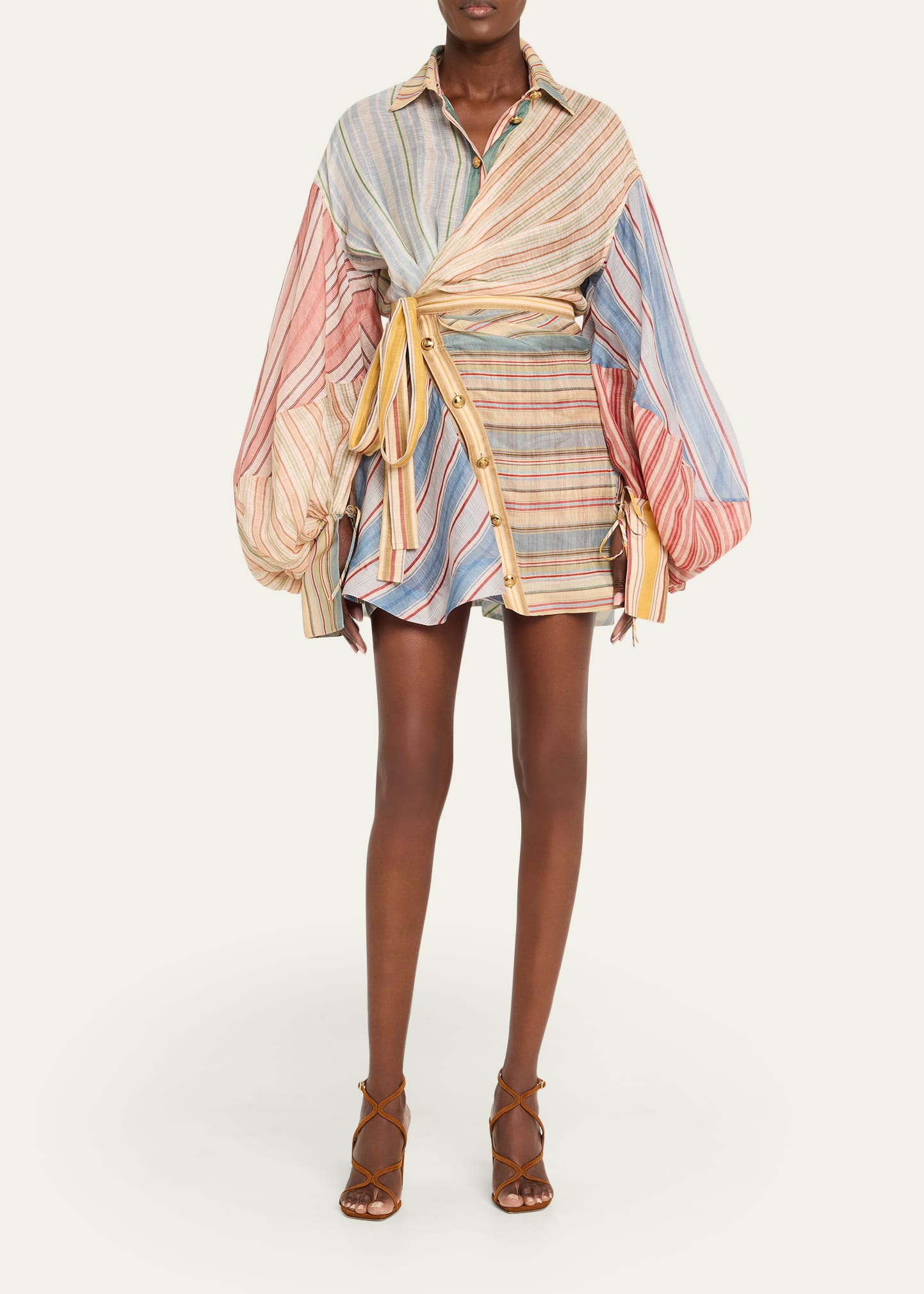 Zimmermann Rebellion Stripe Mini Shirtdress - Bergdorf Goodman
