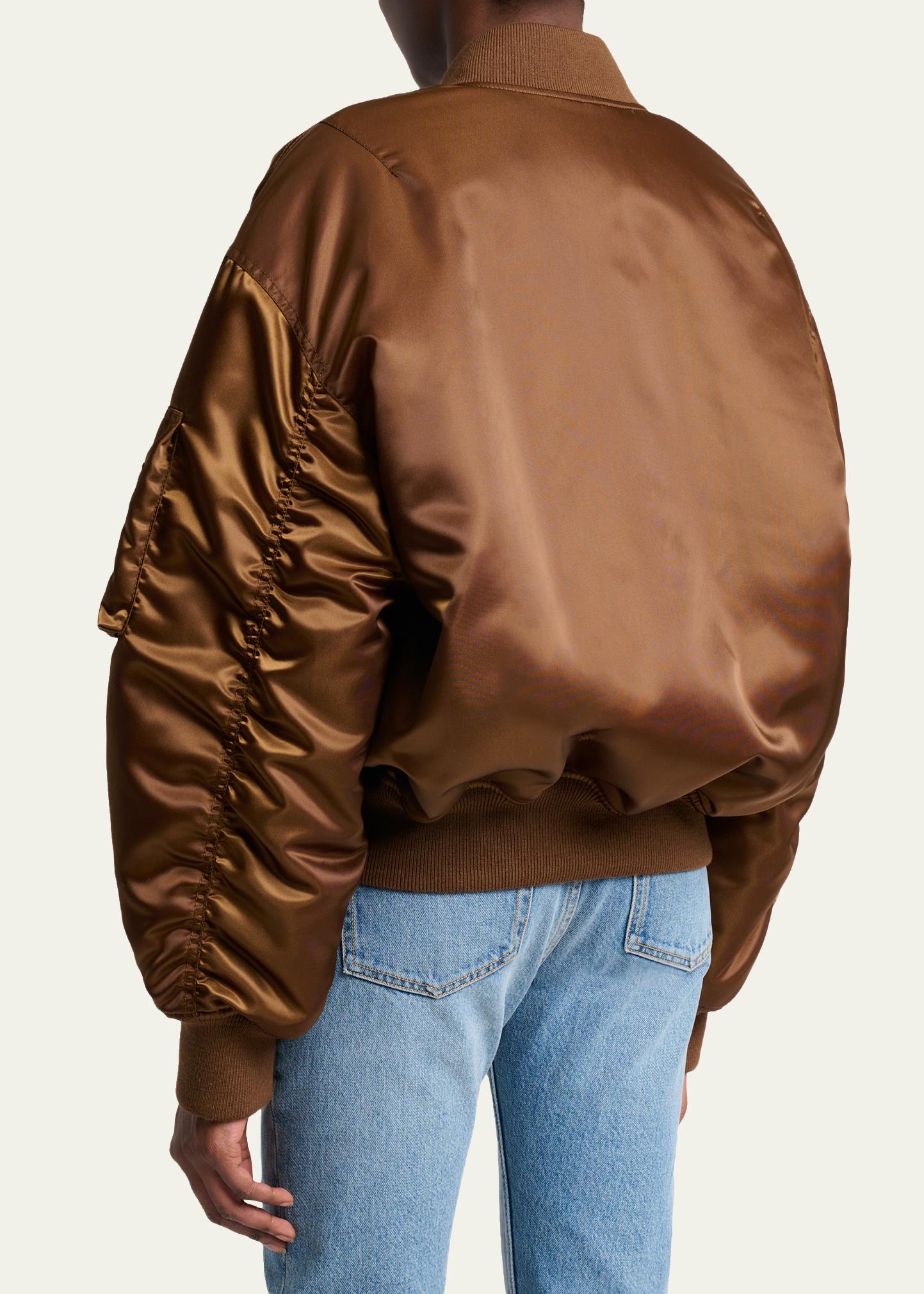 Saint Laurent Satin Bomber Jacket - Bergdorf Goodman