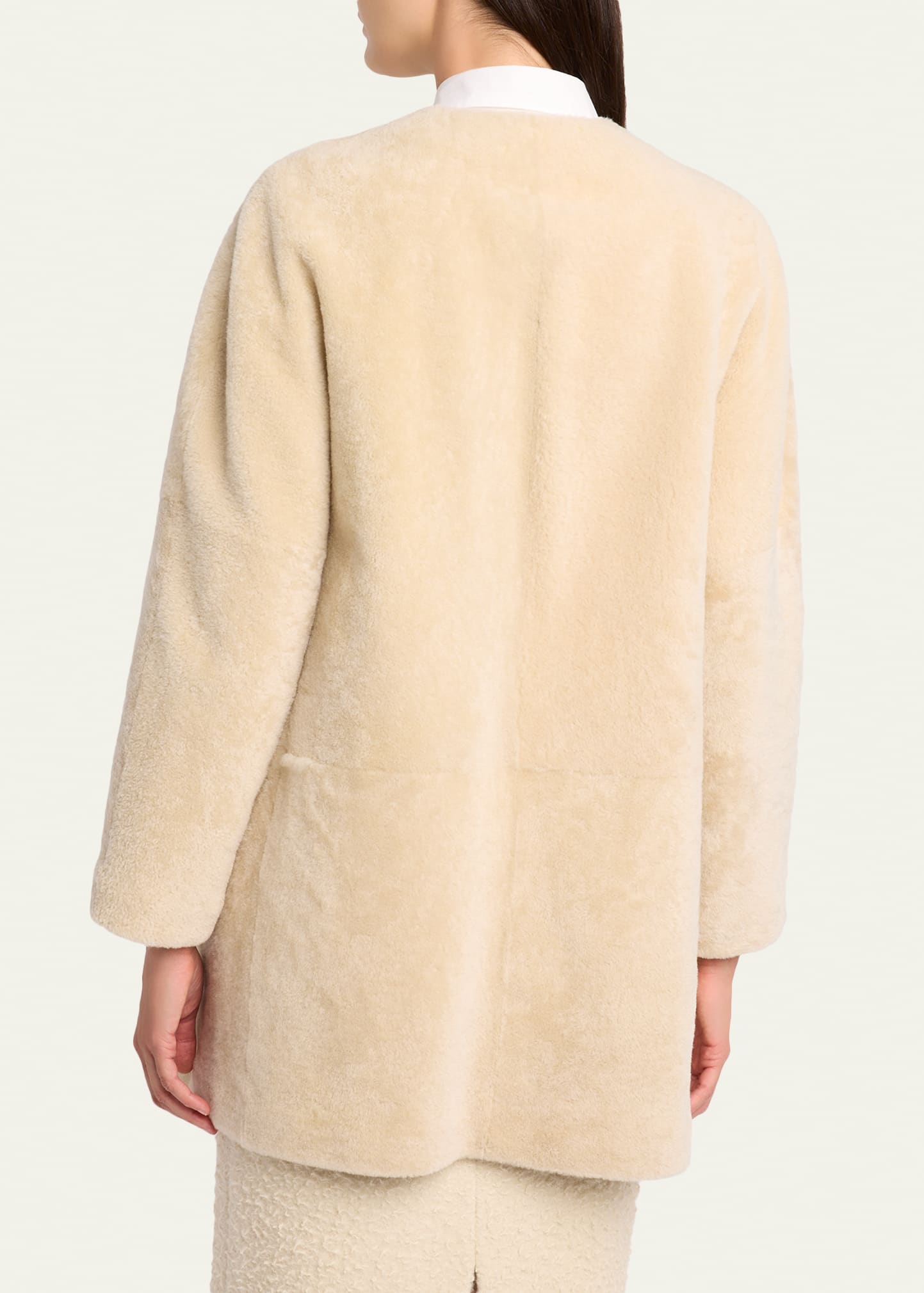 THE ROW Alarise Lamb Shearling Open Coat - Bergdorf Goodman