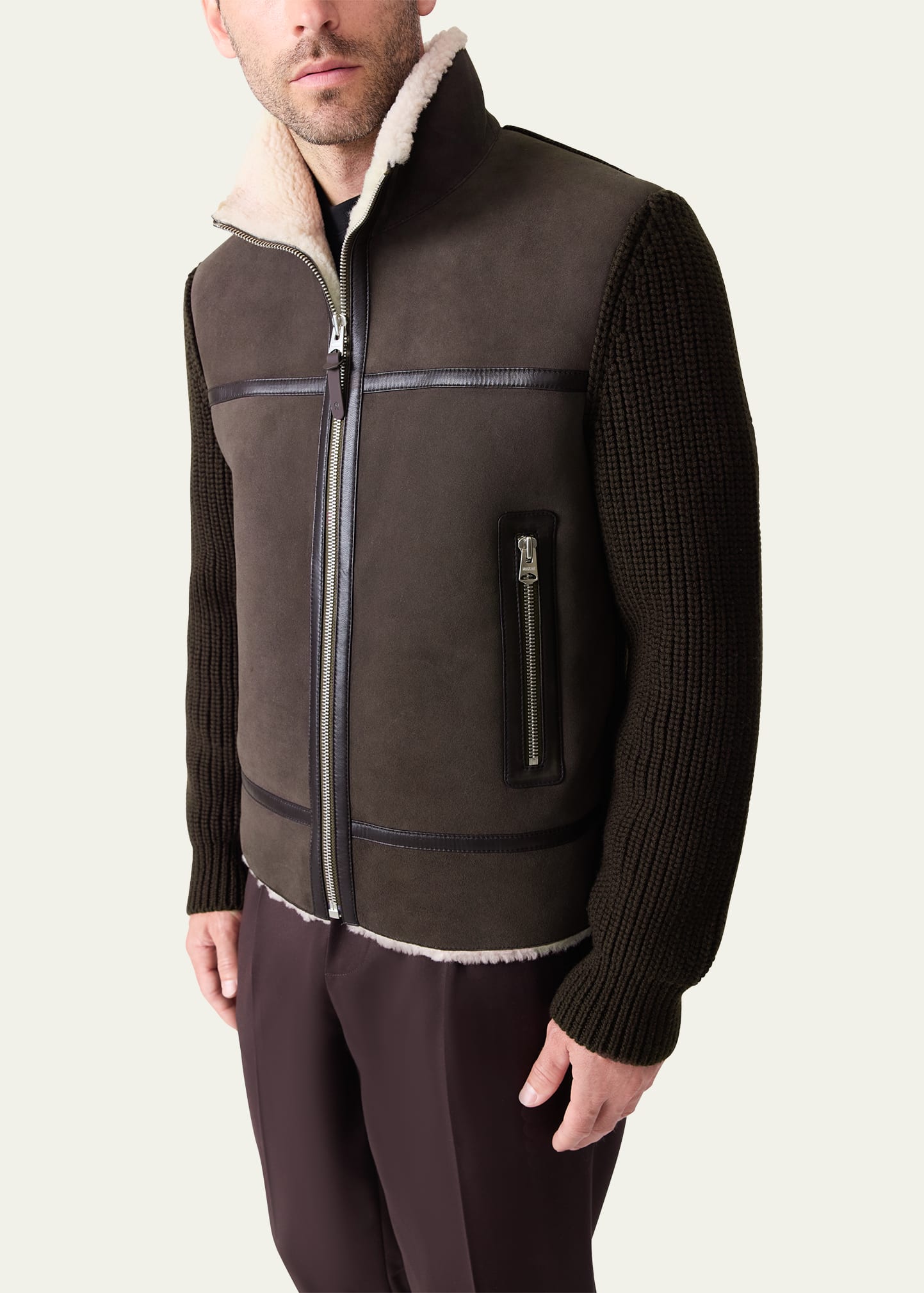 Mackage Men's Jonathan Mixed-Media Shearling Jacket - Bergdorf Goodman