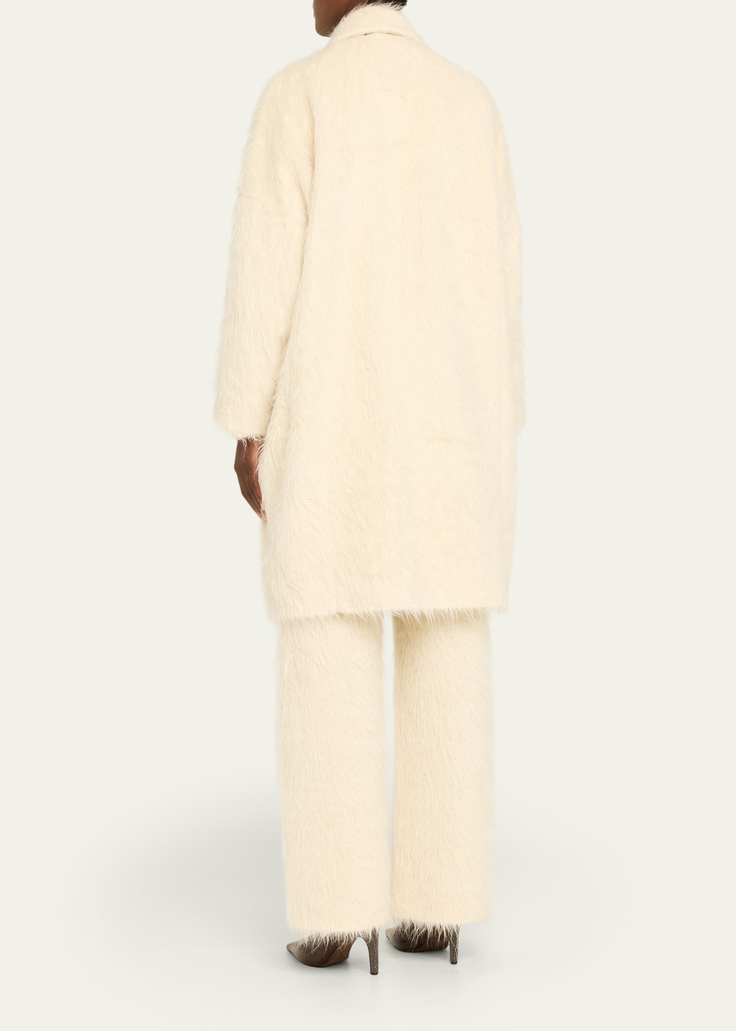 Brunello Cucinelli Fuzzy Alpaca Double-Breasted Overcoat