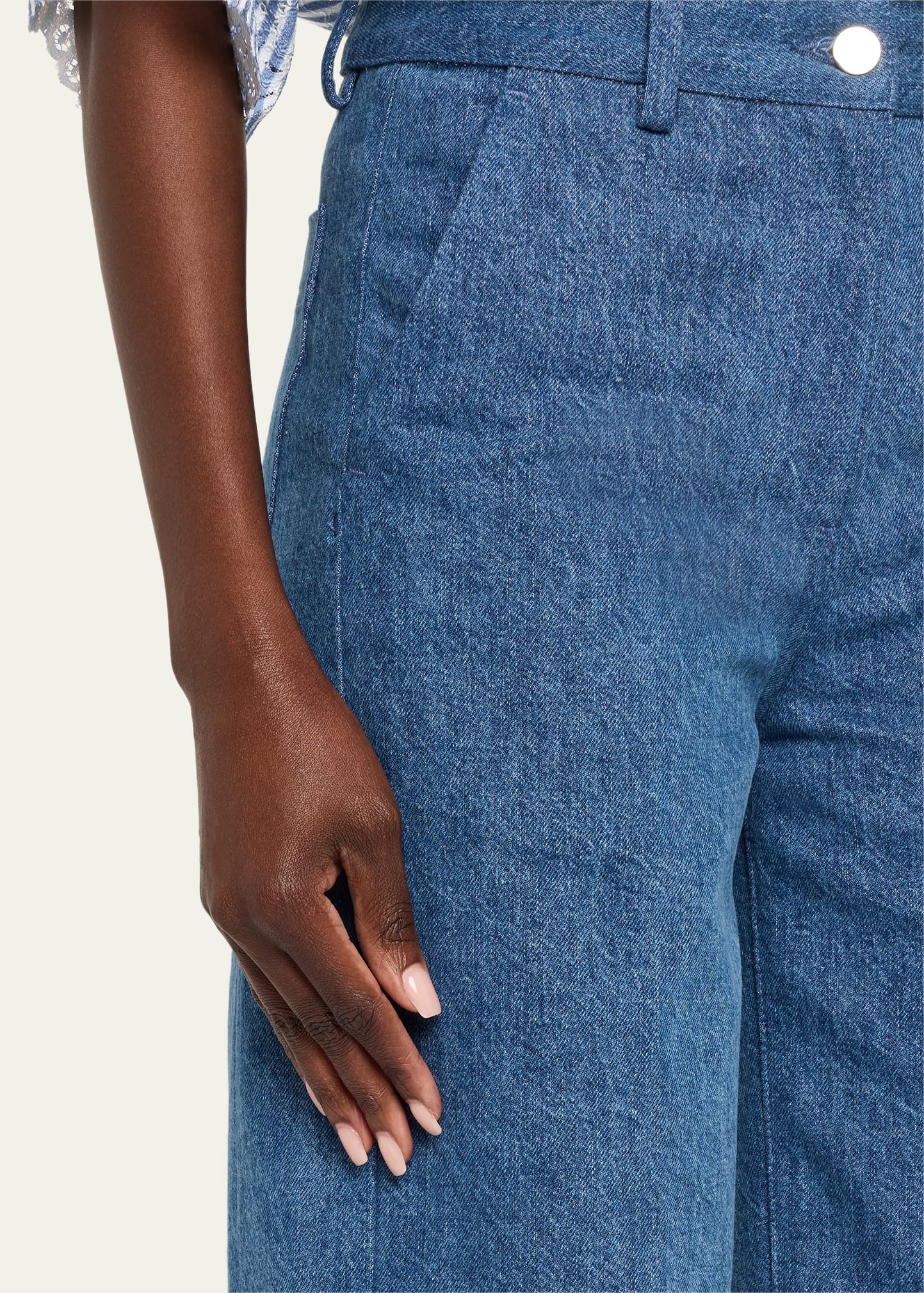 Michael Kors Collection Cropped Wide-Leg Denim Jeans - Bergdorf