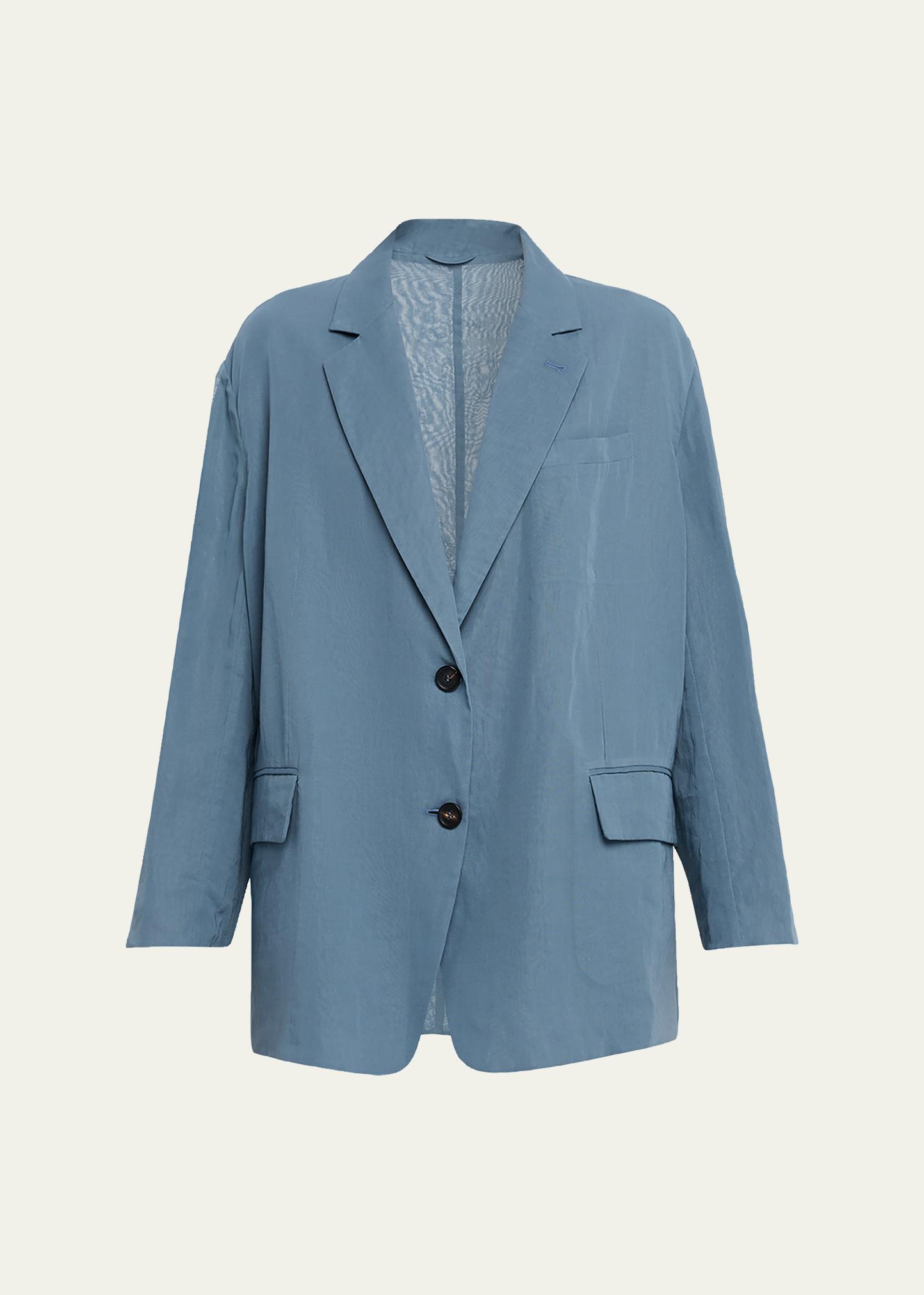 Brunello Cucinelli Cotton Organza Single-Breasted Deconstructed Jacket