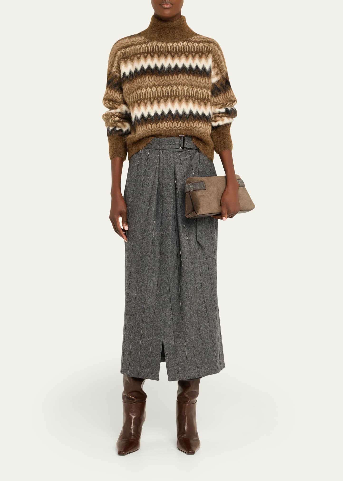 Brunello Cucinelli Fair Isle Mohair Turtleneck Sweater - Bergdorf