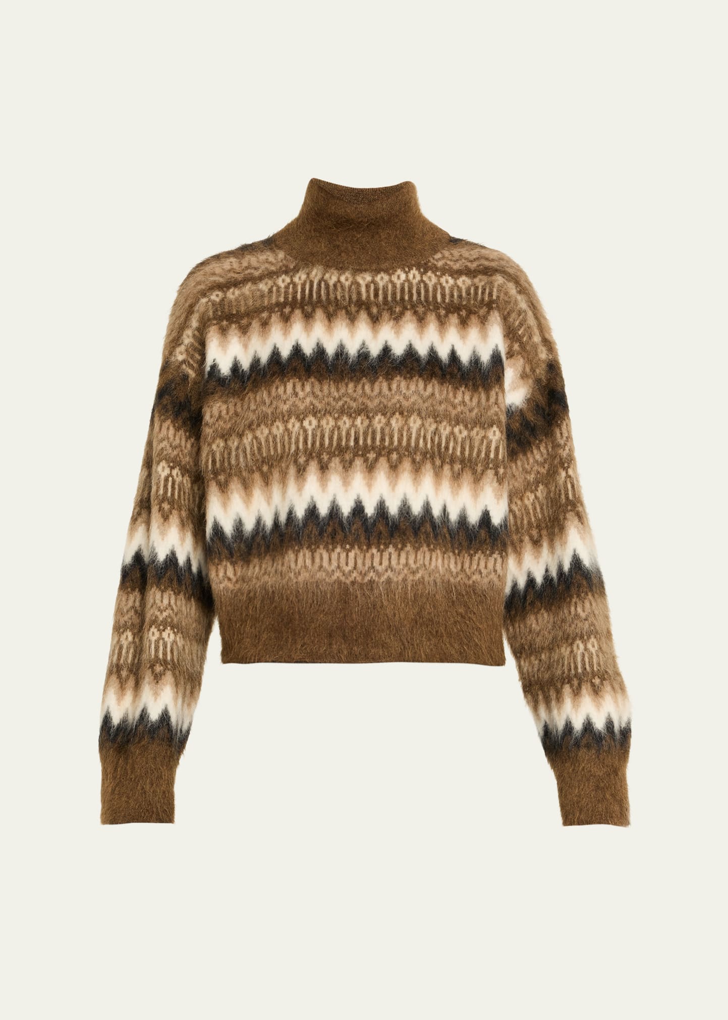 Brunello Cucinelli Fair Isle Mohair Turtleneck Sweater - Bergdorf
