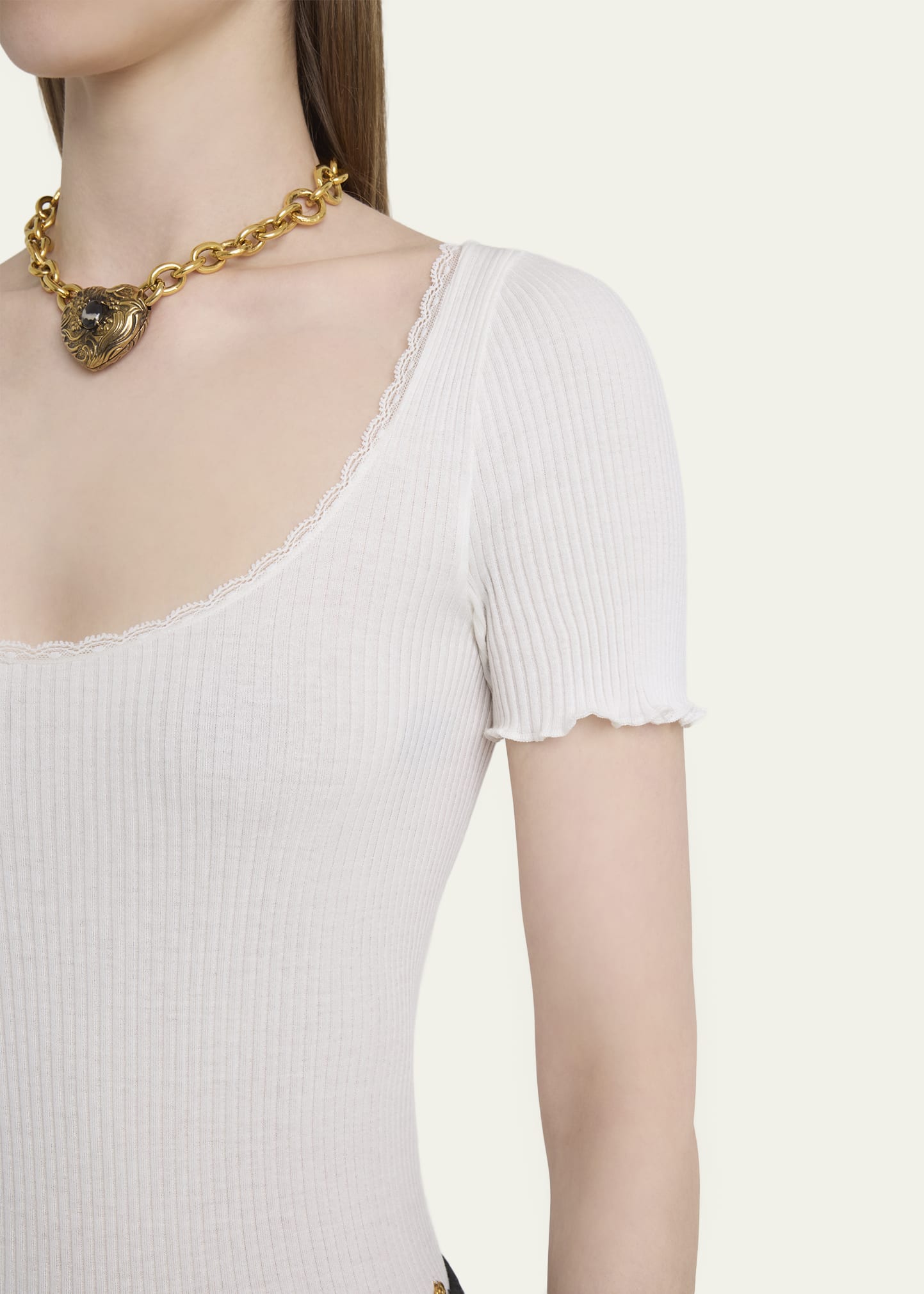 トップス marno Chloe knit tops white Chloé Pointelle Embroidered Sweater | Neutrals | FARFETCH