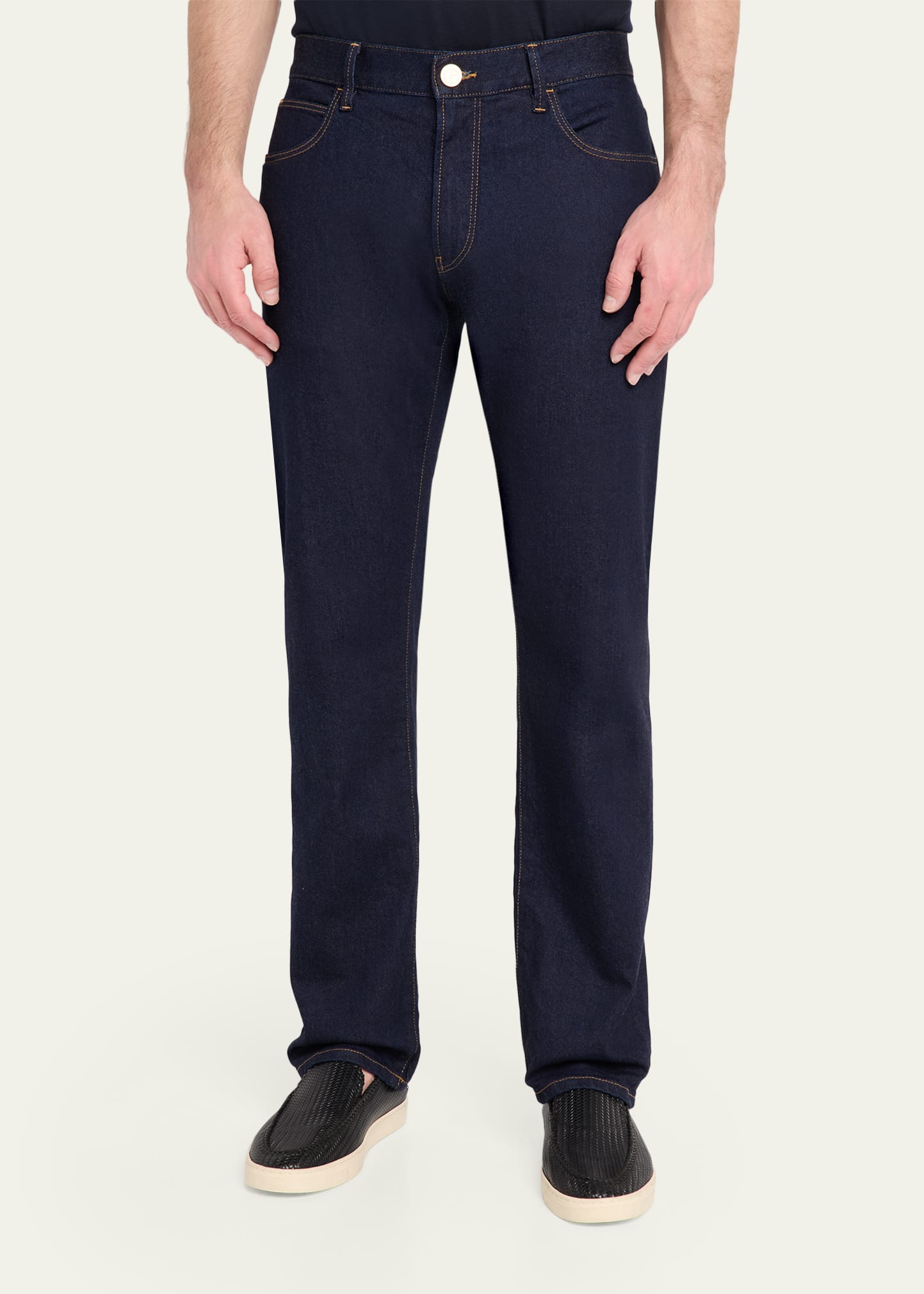 Giorgio Armani Men's Dark-Wash Denim Straight-Leg Jeans - Bergdorf