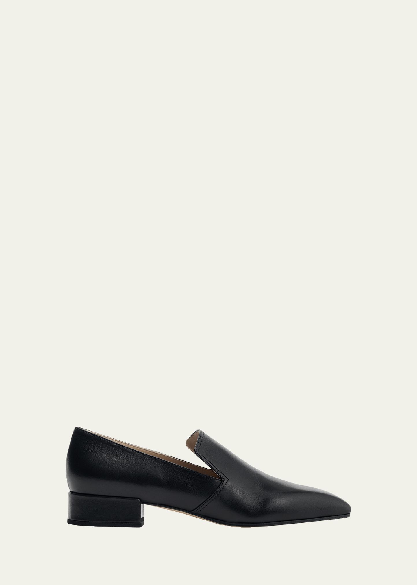 Christen Classic Square Leather Loafers - Bergdorf Goodman