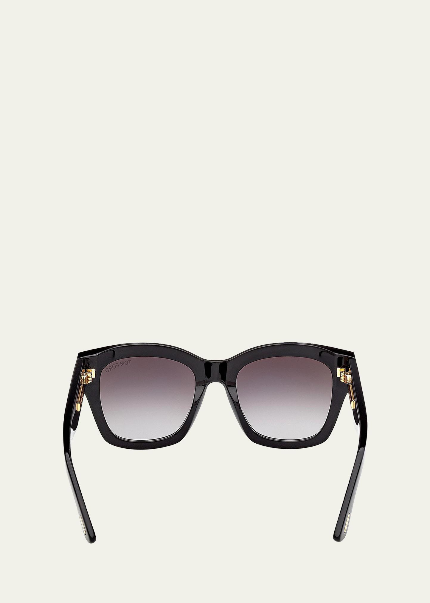 Tom Ford Sunglasses Icon TF1329-F 01B Black Butterfly Gray Gradient Asian Fit TOM FORD Icon Acetate Butterfly Sunglasses | Neiman Marcus main image 4