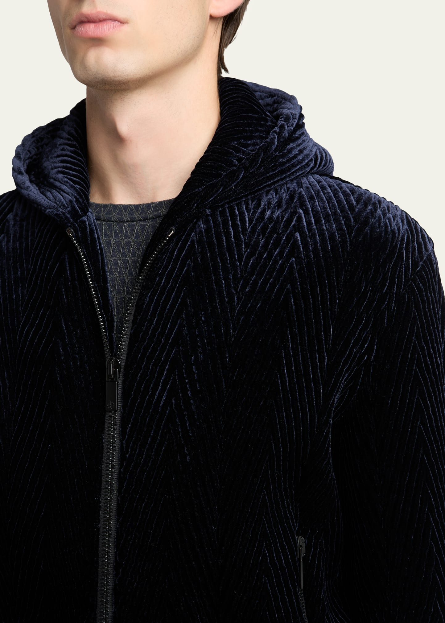 Giorgio Armani Men's Chevron Velvet Jacket - Bergdorf Goodman
