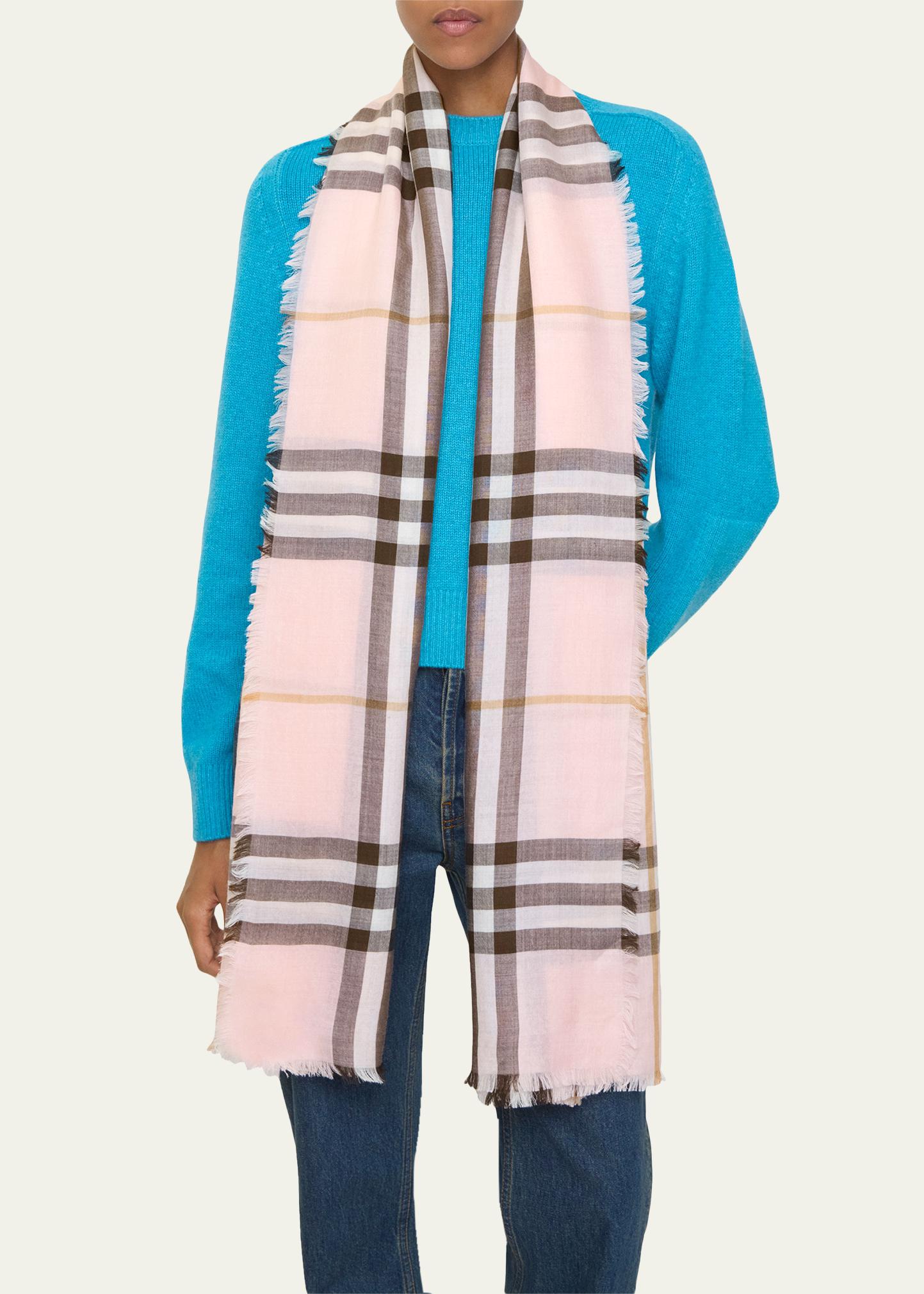 Burberry Check Wool Silk Scarf - Bergdorf Goodman