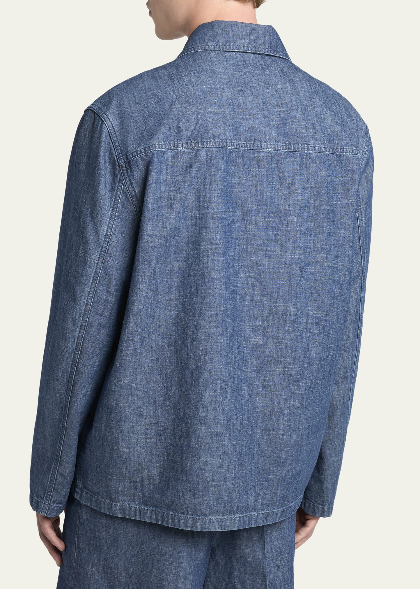 JIL SANDER 25SS 襟レザー DENIM CHORE JACKET Jil Sander Men's Denim Chore Jacket - Bergdorf Goodman