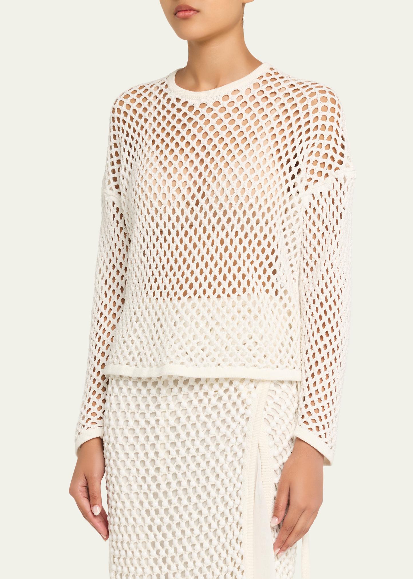 Diotima Leeward Crystal Crochet Knit Top - Bergdorf Goodman