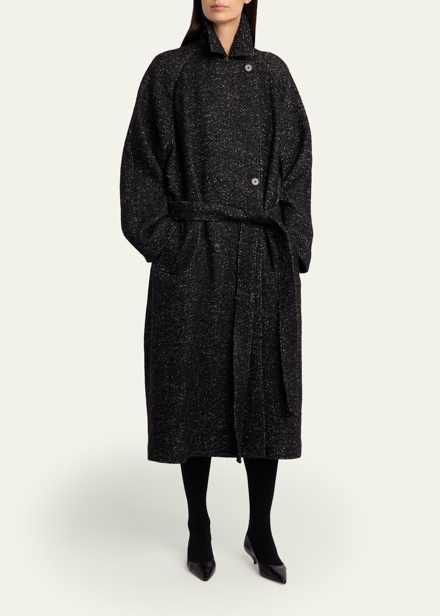 ザロウ THE ROW Macaria ウールコート2 美品 2025年製80万 THE ROW Macaria Belted Wool Oversized Coat - Bergdorf Goodman