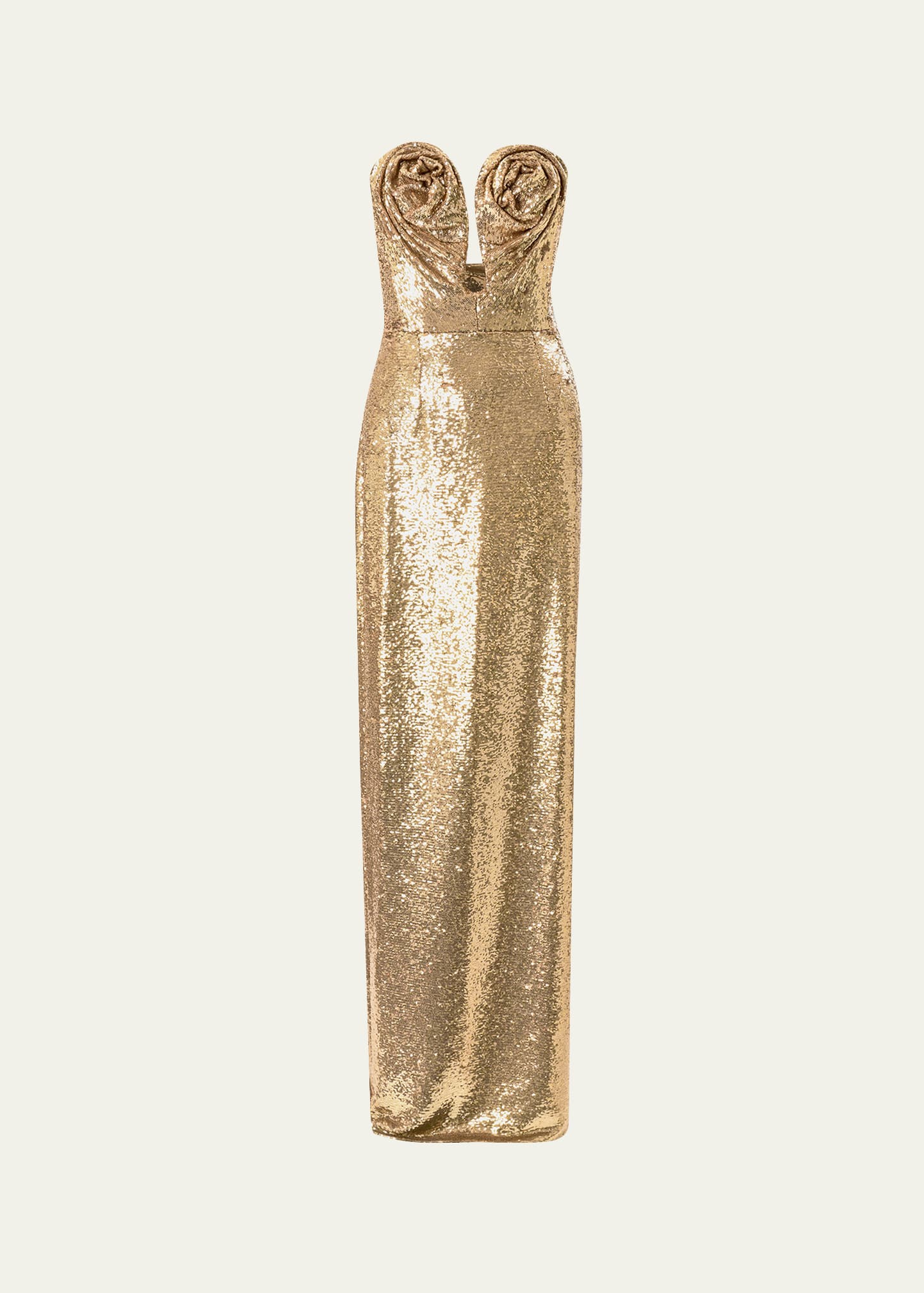 Strapless Rose Gold Sequin Dress Sparkly Rose Gold Prom Dress Beaded Strapless  Formal Gown with Corset Back FD2835 Custom Colors-Add Note in Cart / US12  Carolina Herrera Strapless Rose Sequined Gown -