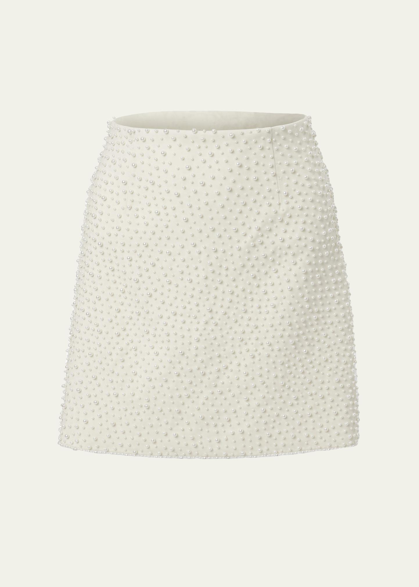 Carolina Herrera Pearly Embellished Mini Skirt