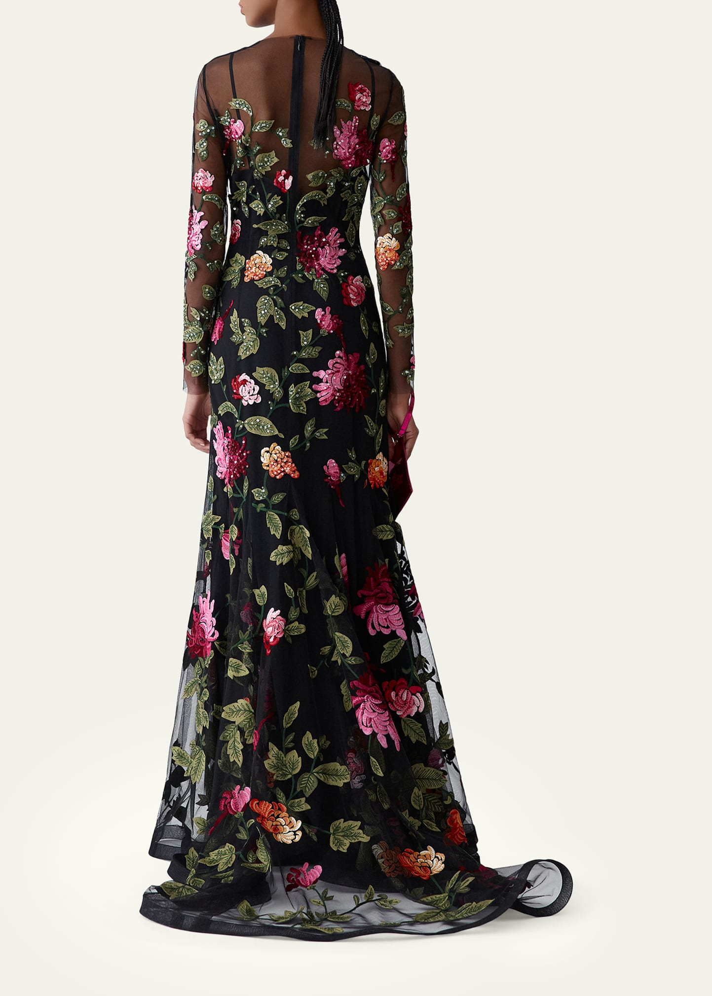 charena formal embroidered floral tulle dress Charena Formal Embroidered Floral Tulle Dress