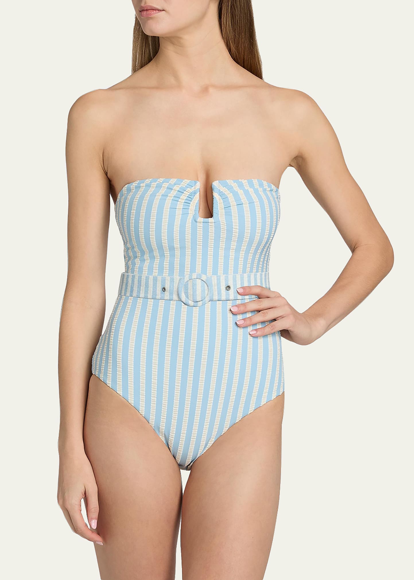 RELLECIGA Costume Intero Donna Senza Maniche Eggshell Blue – Controllo Pancia, Scollo A Barchetta, Taglia X-Large, 80% Poliammide 20% Elastan