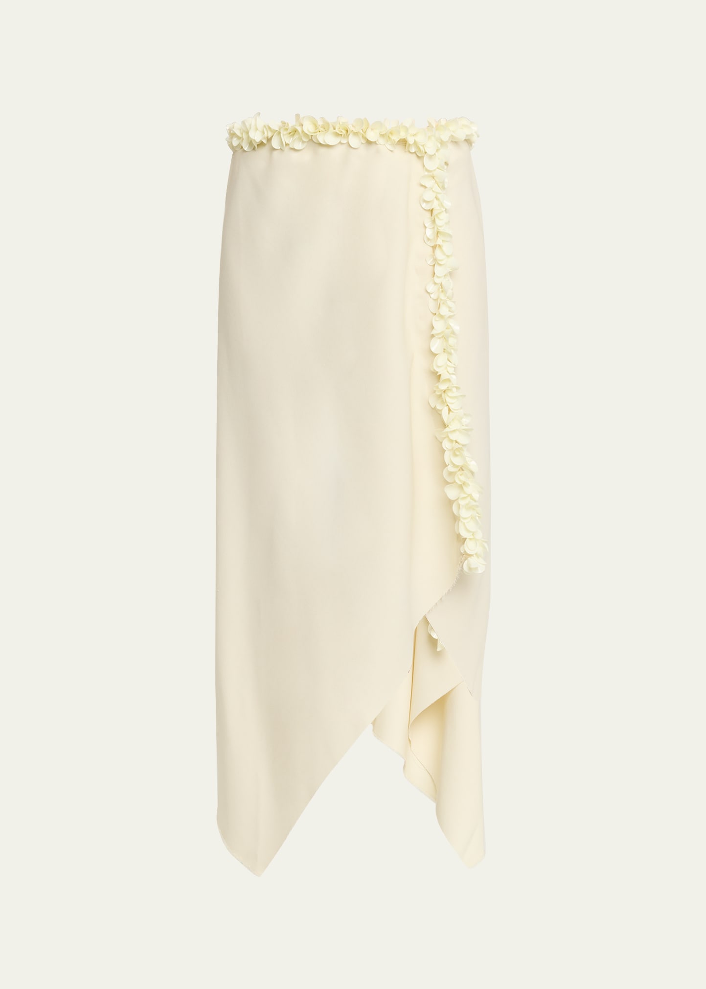 Diotima Darliston Embellished Asymmetric Linen Midi Skirt