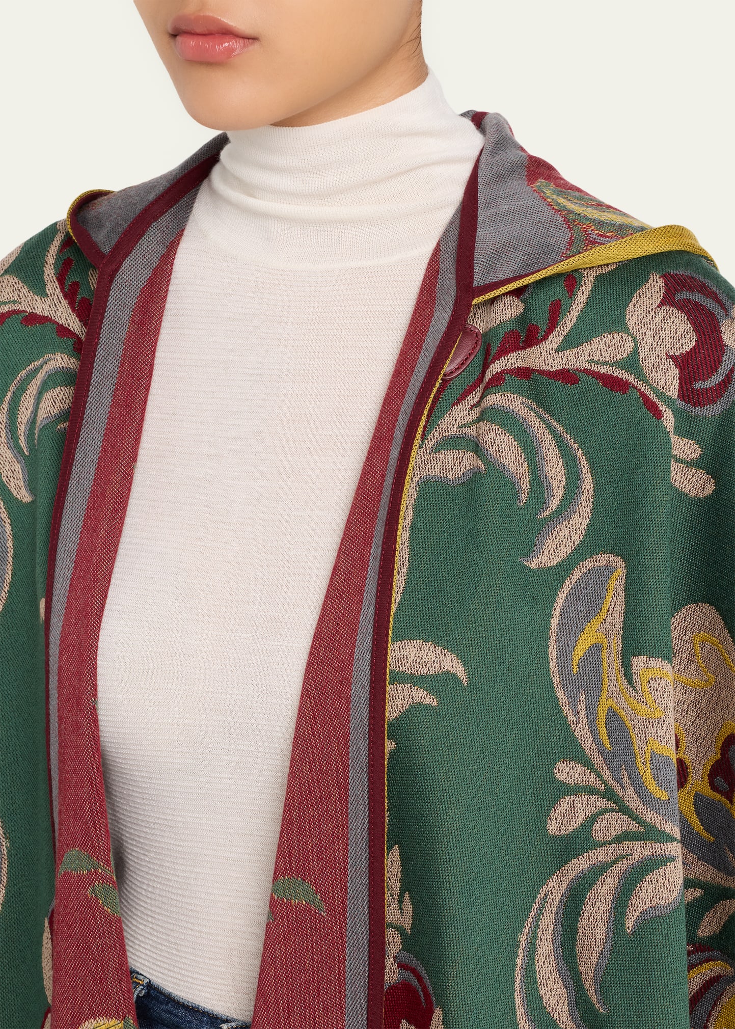 Etro Hooded Paisley Wool-Blend Cape - Bergdorf Goodman