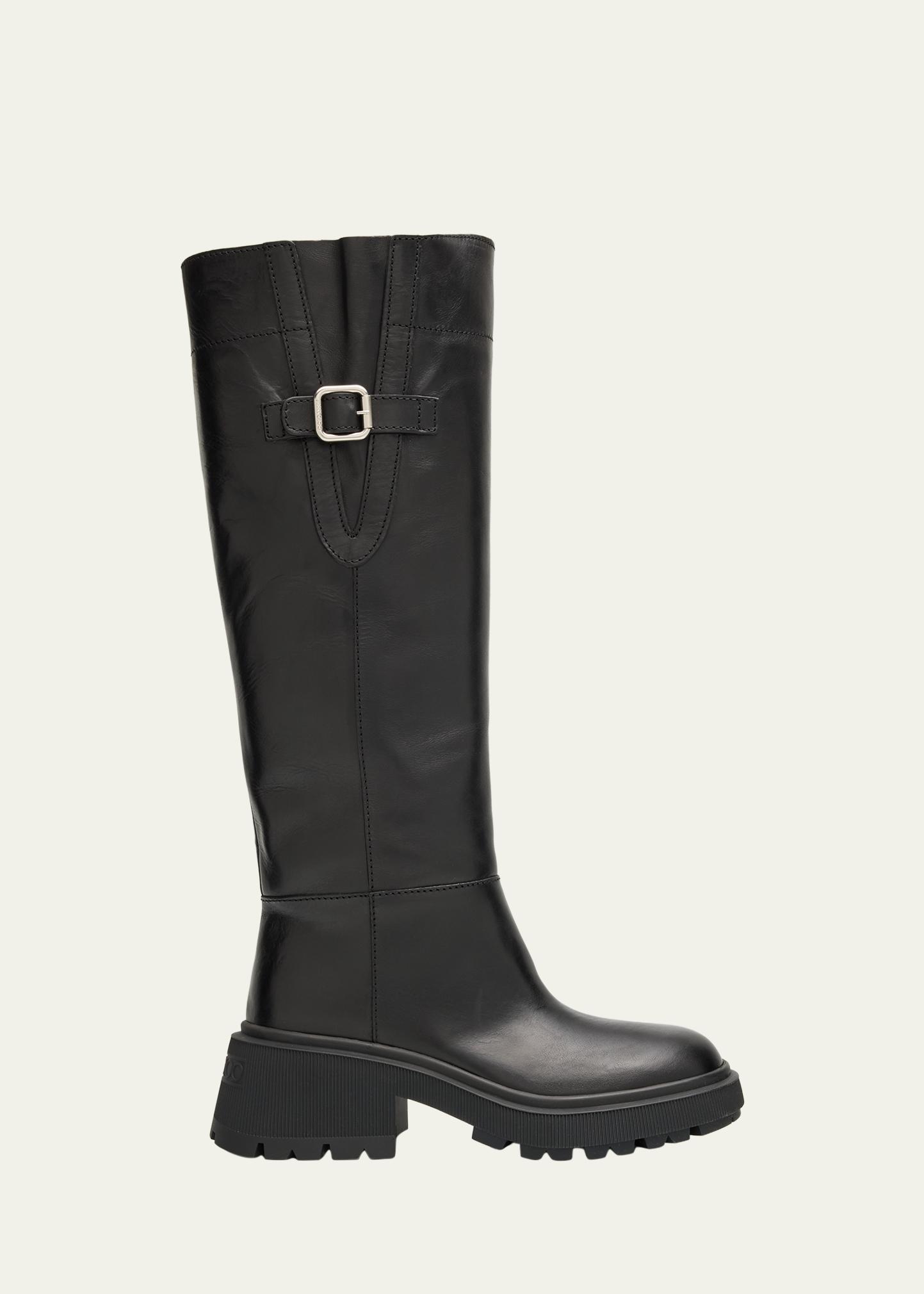 Jimmy Choo 70mm Tasmin Leather Knee Boots - Bergdorf Goodman