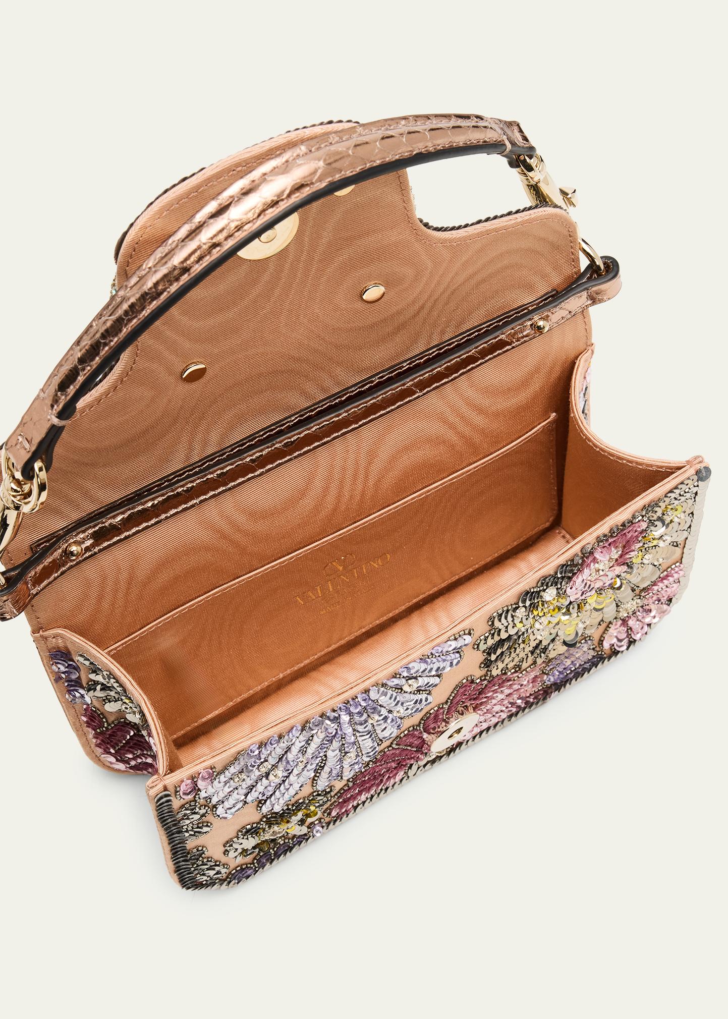 Valentino Garavani Small Crystal VLogo Sequin Burst Shoulder Bag