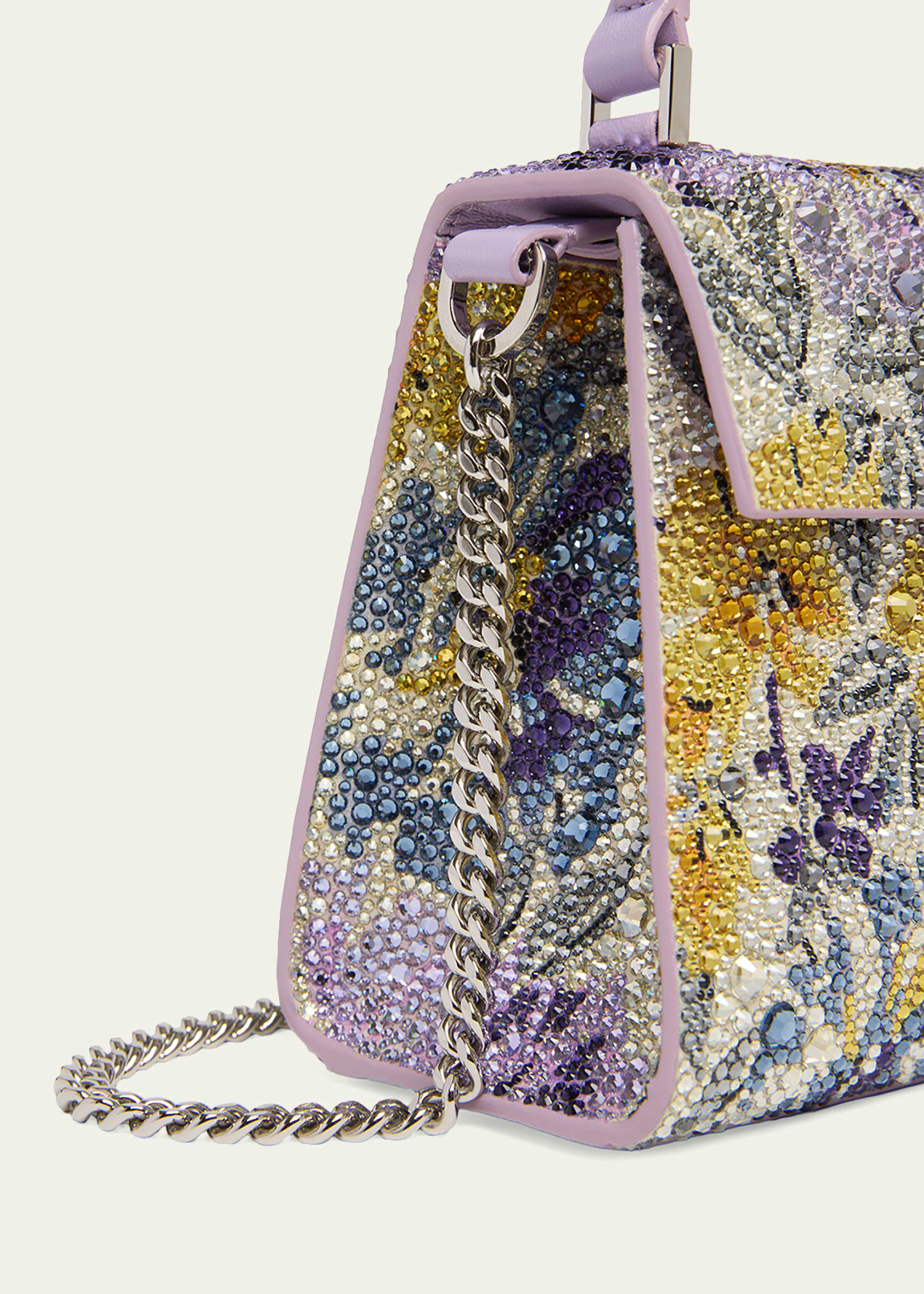 Valentino Garavani VSLING Mini Floral Rhinestone Top-Handle Bag