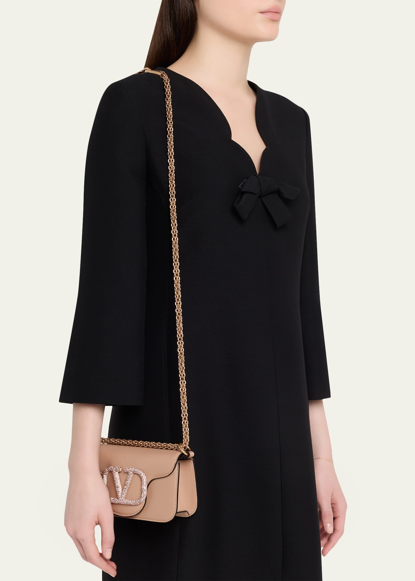 Valentino Garavani Loco Small Leather Top-Handle Bag with Jewel