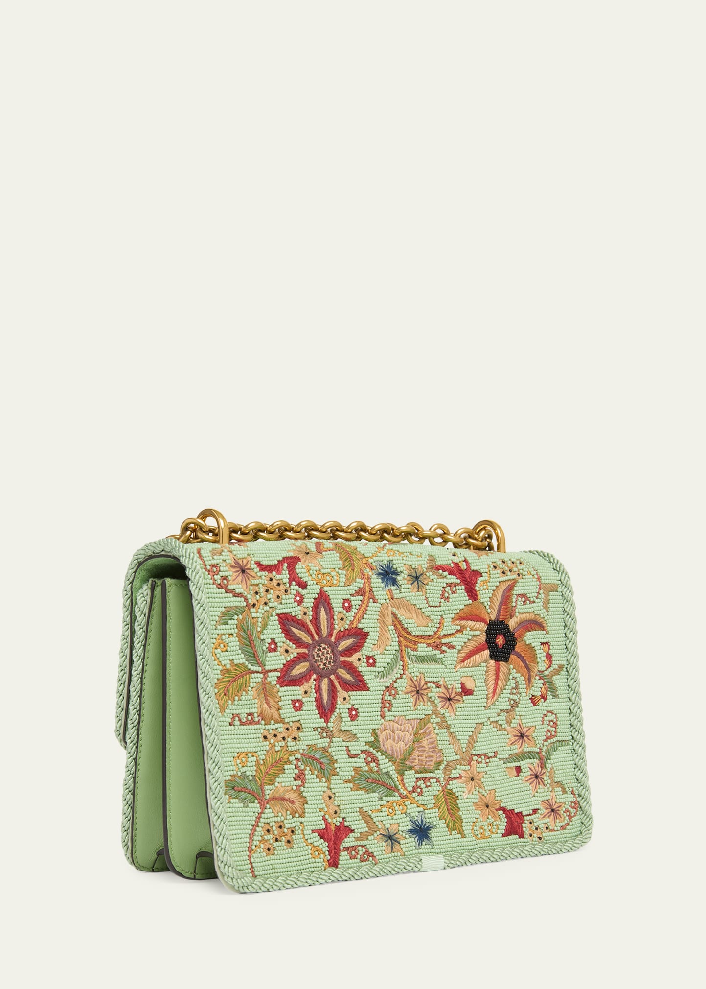 Valentino Garavani Beaded Floral-Embroidered Shoulder Strap