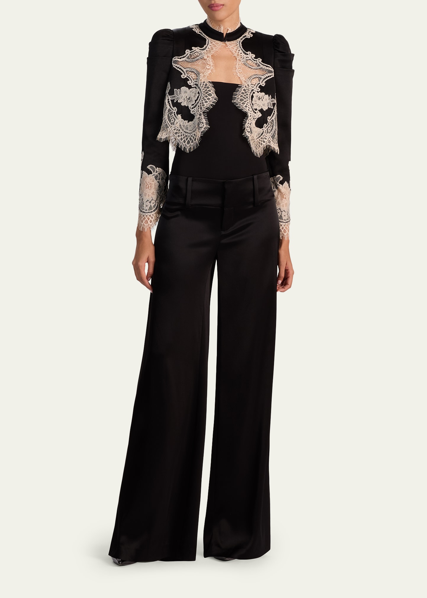 Alice + Olivia Thomasina Lace Trim Jacket - Bergdorf Goodman