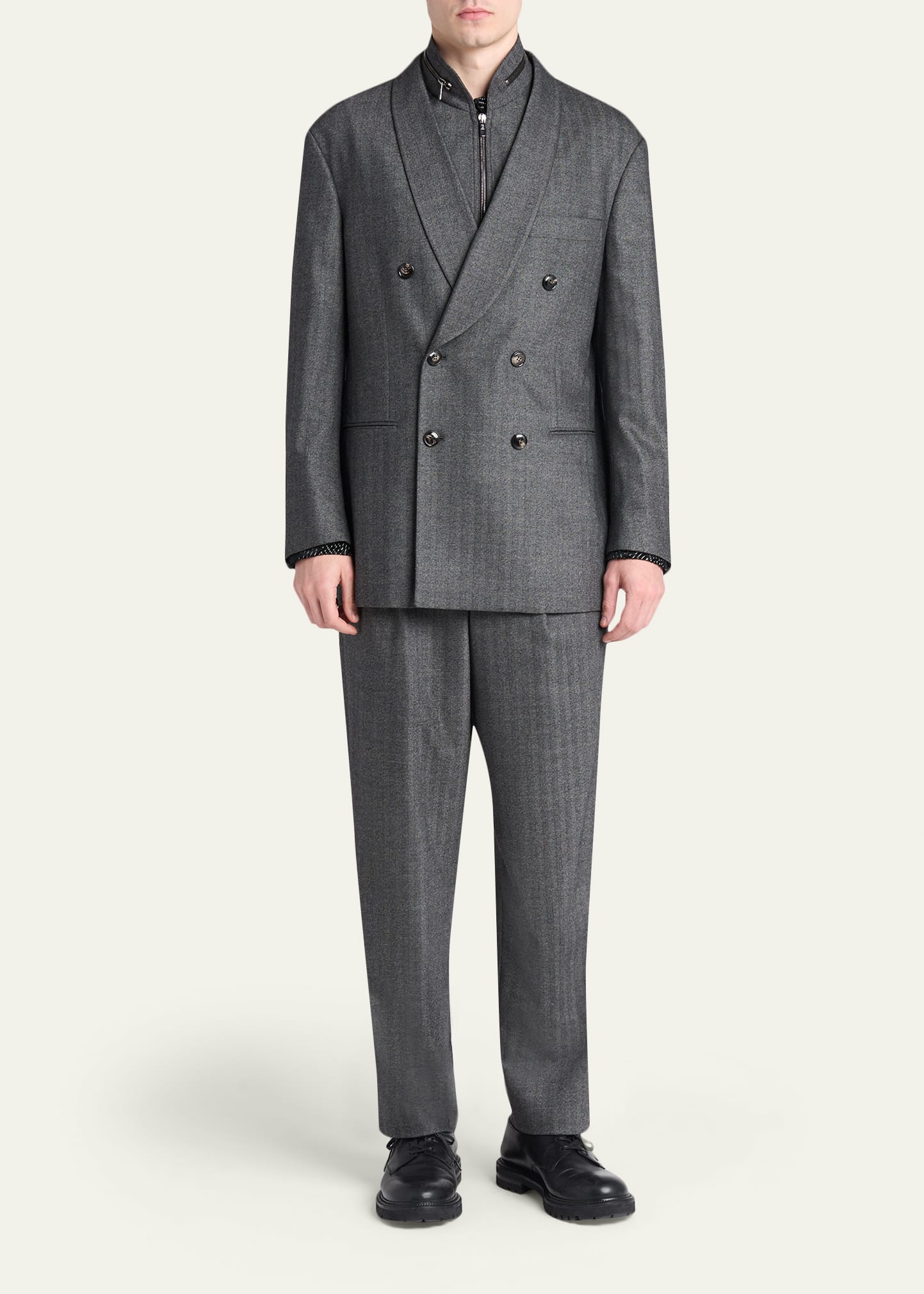 Giorgio Armani Men's Heritage Line Chevron Wool and Cashmere