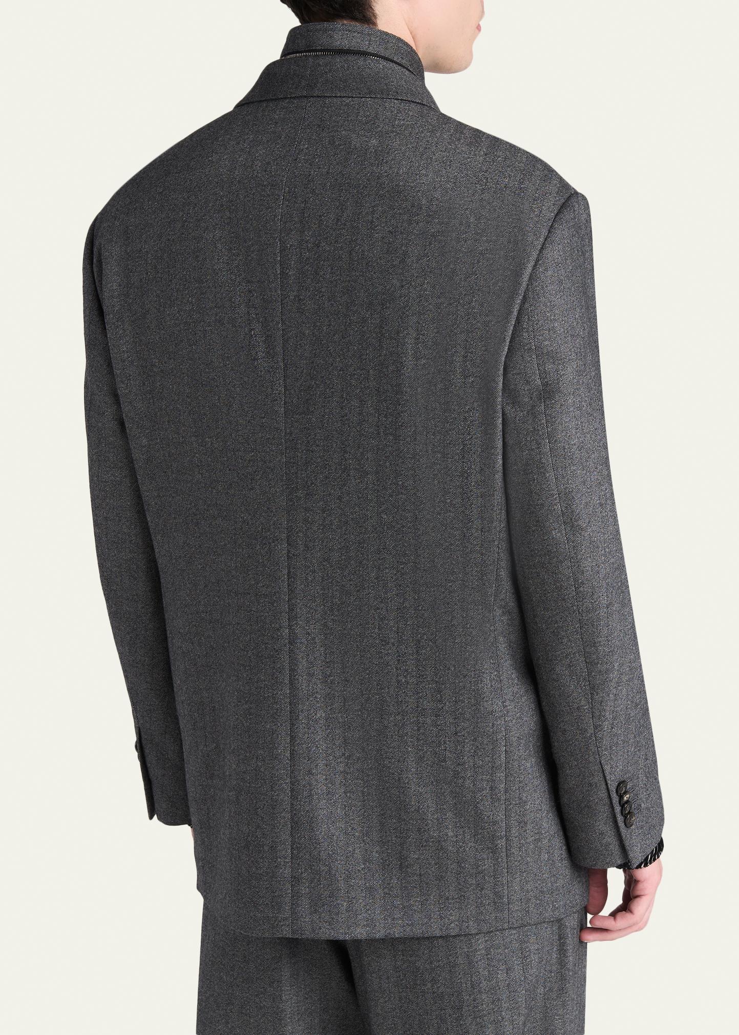 Giorgio Armani Men's Heritage Line Chevron Wool and Cashmere