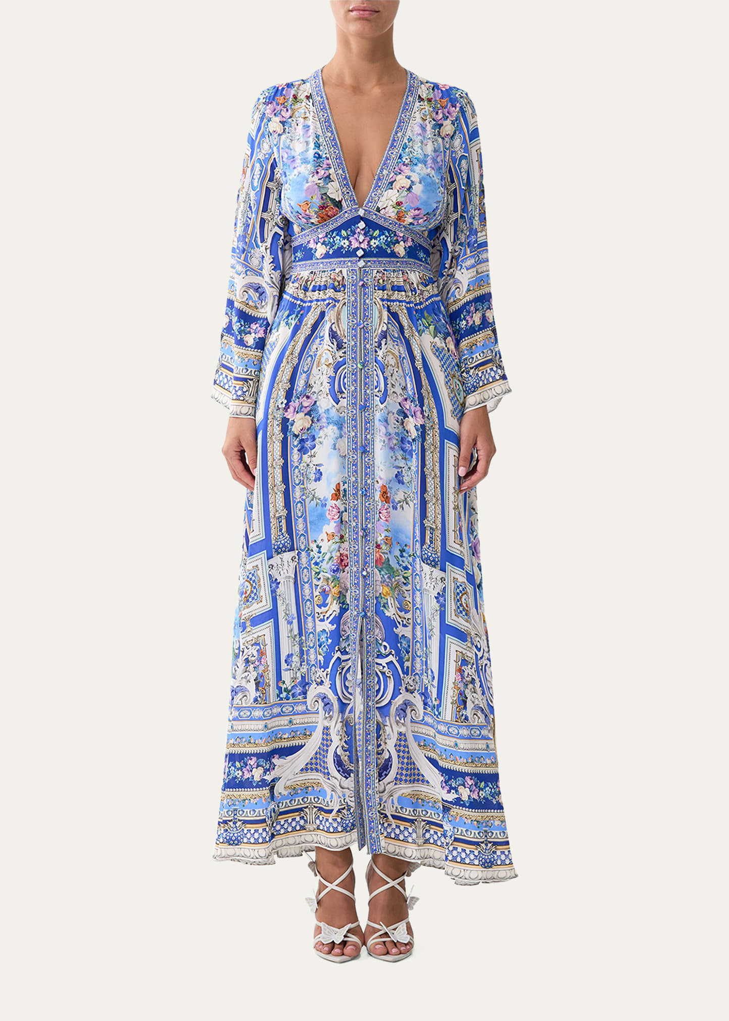 Camilla Ottoman Opulence Kimono-Sleeve Maxi Dress - Bergdorf Goodman