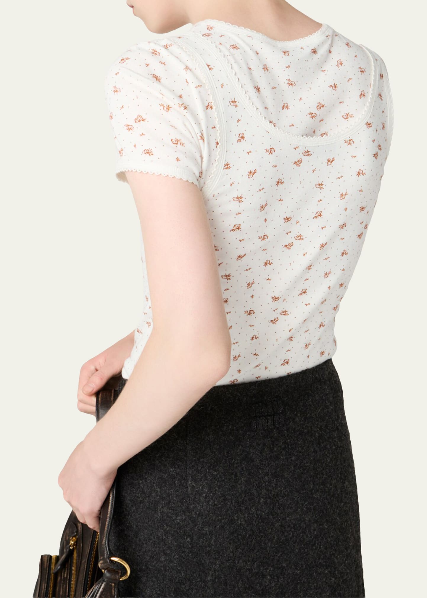 Miu Miu Floral Scallop-Trim Tank Top - Bergdorf Goodman