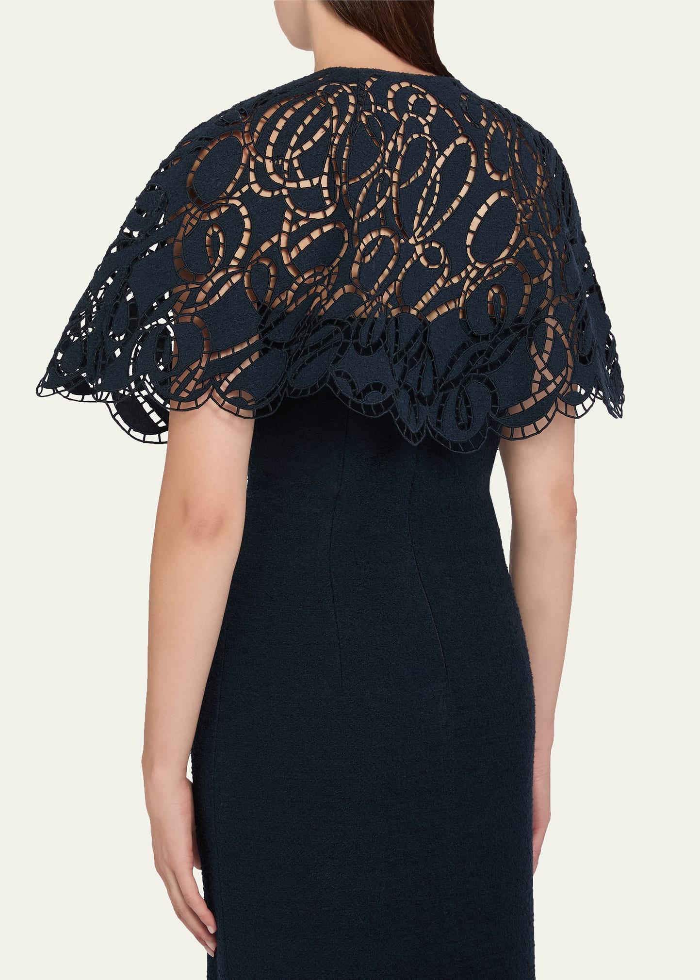 Oscar de la Renta Embroidered Tweed Crop Cape - Bergdorf Goodman