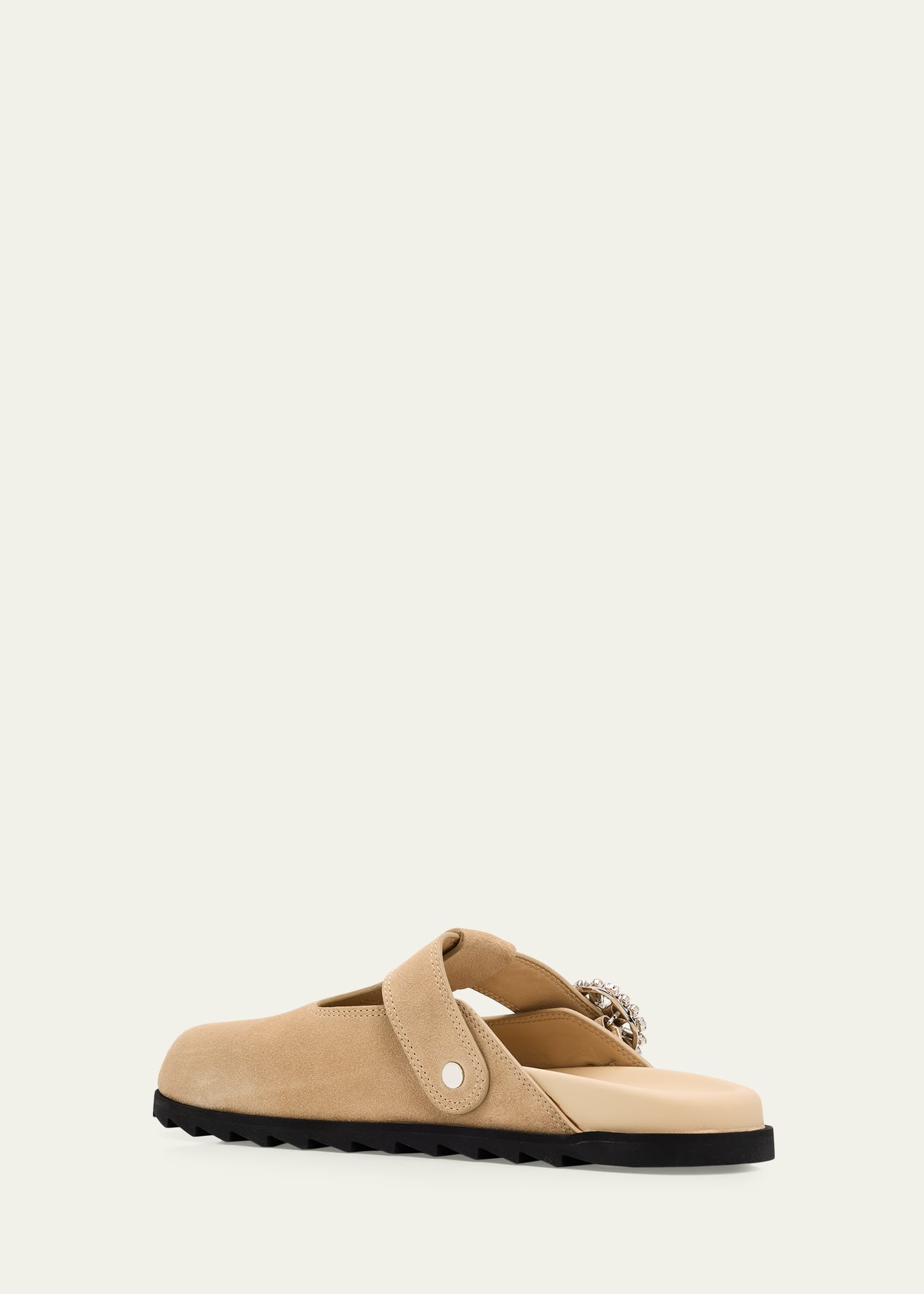 Roger Vivier Slidy Viv Suede T-Strap Mules - Bergdorf Goodman