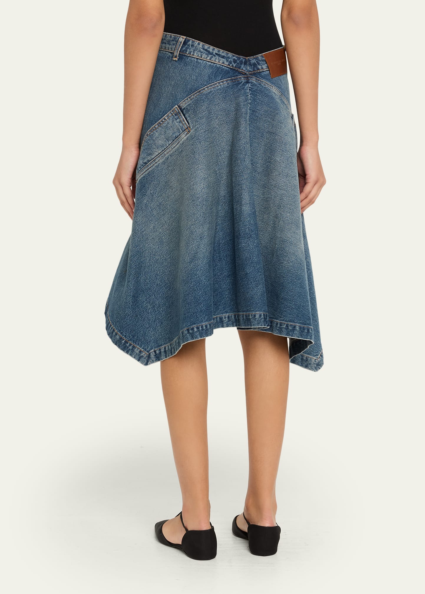 Brandon Maxwell Frankie Denim Handkerchief Skirt - Bergdorf Goodman