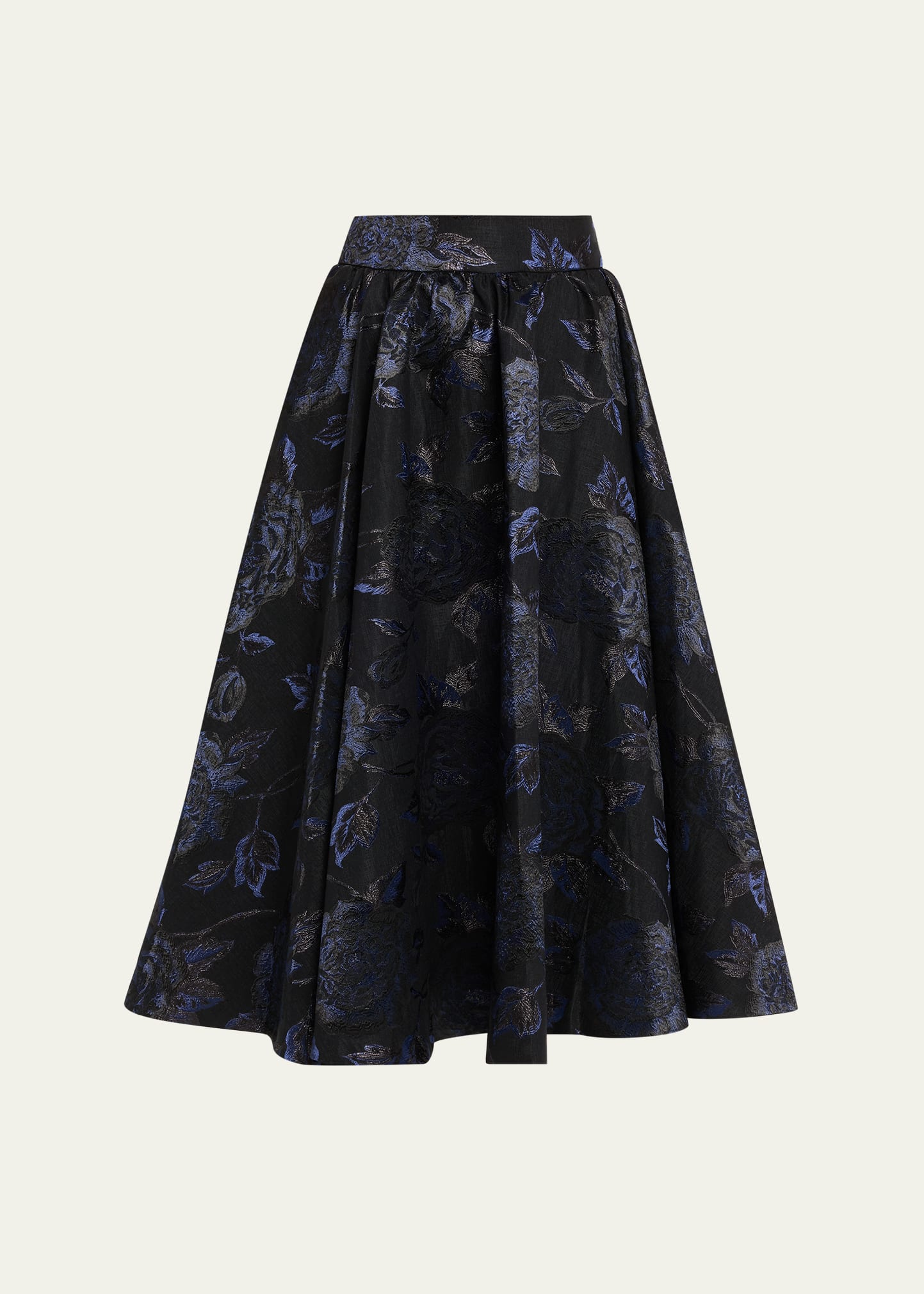 Alice + Olivia Nilda Voluminous Floral Jacquard Midi Skirt