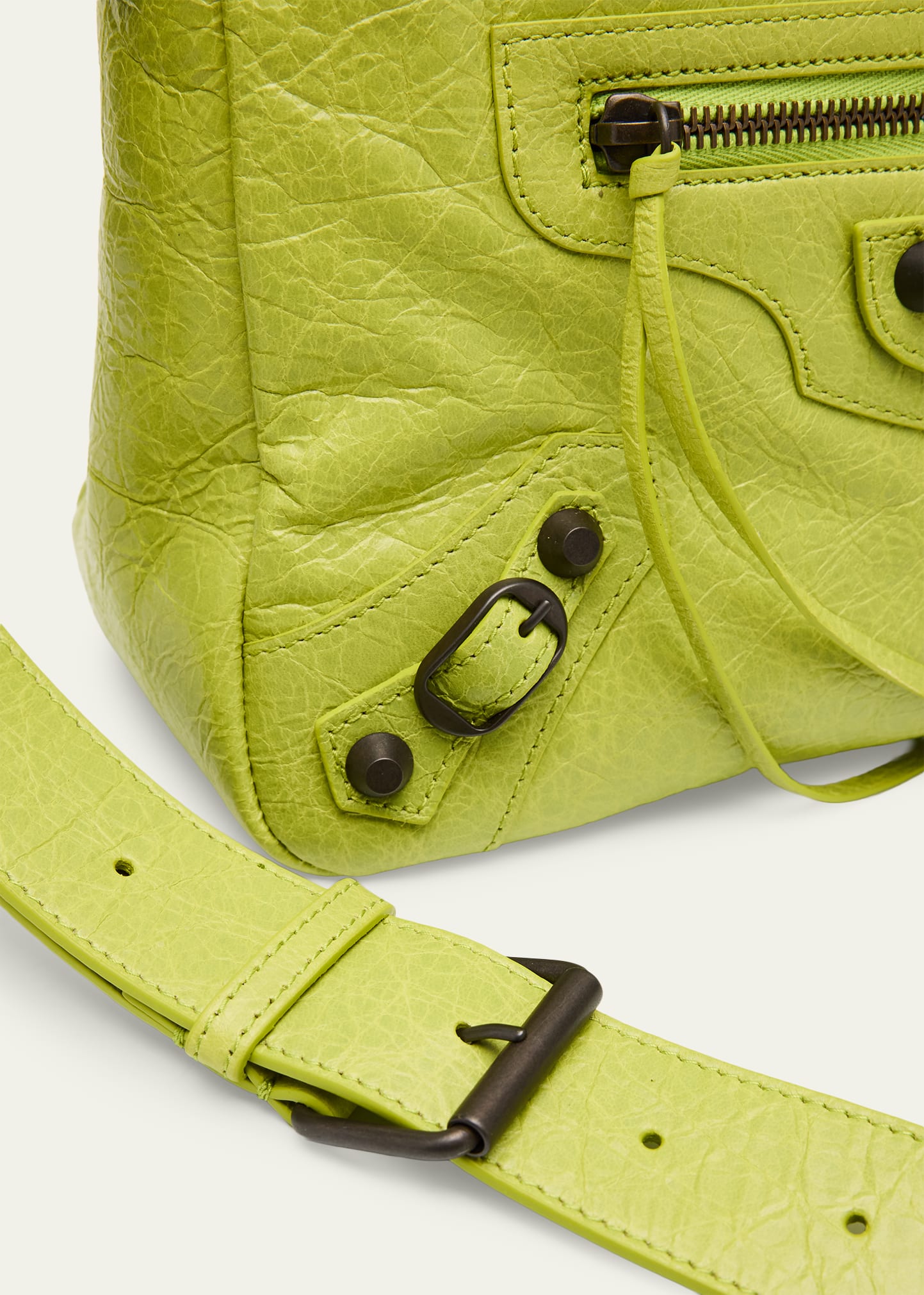 Balenciaga Men's Le City Moto Leather Shoulder Bag - Bergdorf Goodman