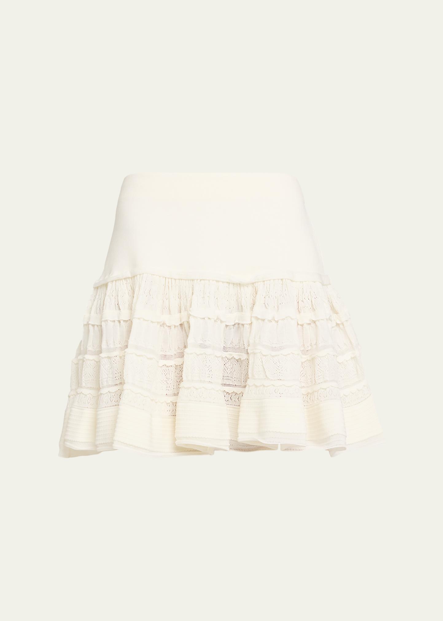 ALAIA Crinoline Pointelle Ruffle Mini Skirt - Bergdorf Goodman