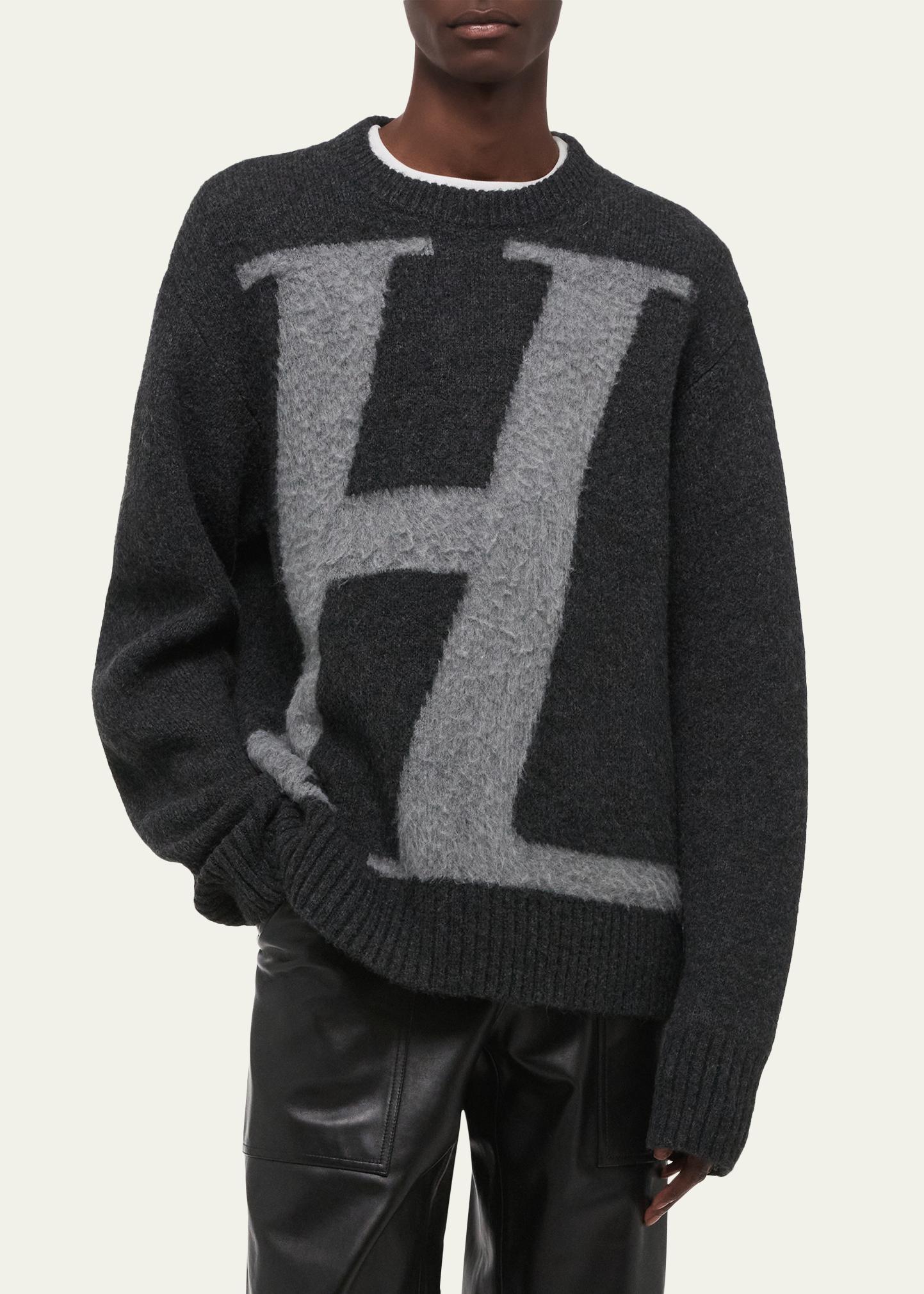 Helmut Lang Men's HL Logo Crewneck Sweater - Bergdorf Goodman