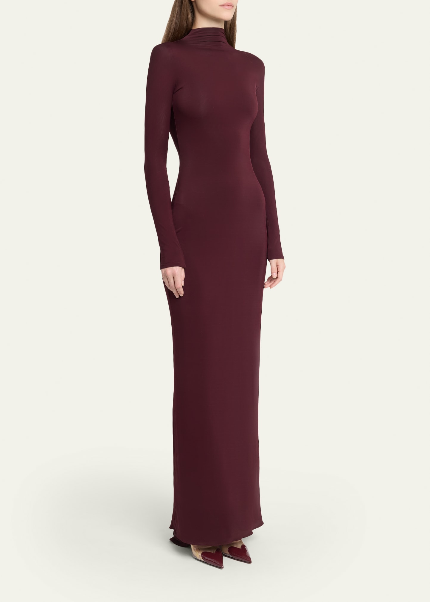 alaia long dress Alaa Ruched Jersey Maxi Dress - Women - Black Dresses