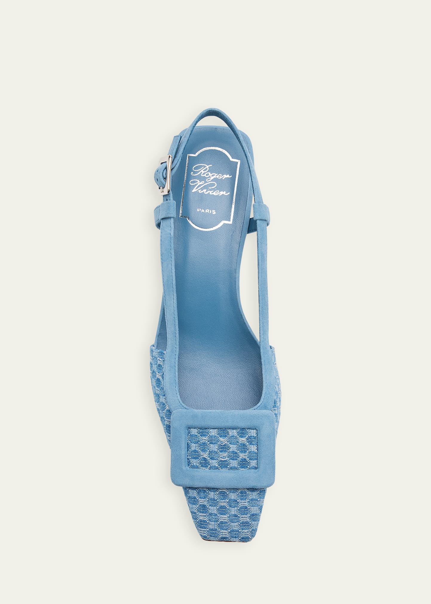 Roger Vivier 45mm Belle Vivier Denim Slingback Pumps - Bergdorf